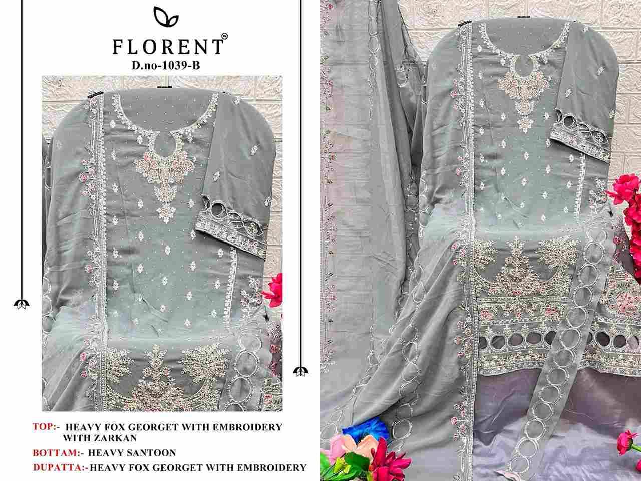Florent 1039 Colours By Fashid Wholesale 1039-A To 1039-D Series Pakistani Suits Beautiful Fancy Colorful Stylish Party Wear & Occasional Wear Faux Georgette Embroidery Dresses At Wholesale Price