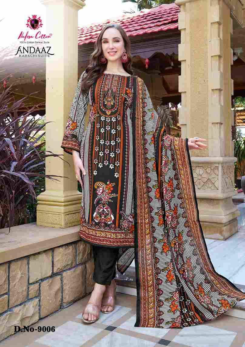 Andaaz Vol-9 By Nafisa Cotton 9001 To 9006 Series Beautiful Festive Suits Stylish Fancy Colorful Casual Wear & Ethnic Wear Soft Cotton Digital Print Dresses At Wholesale Price
