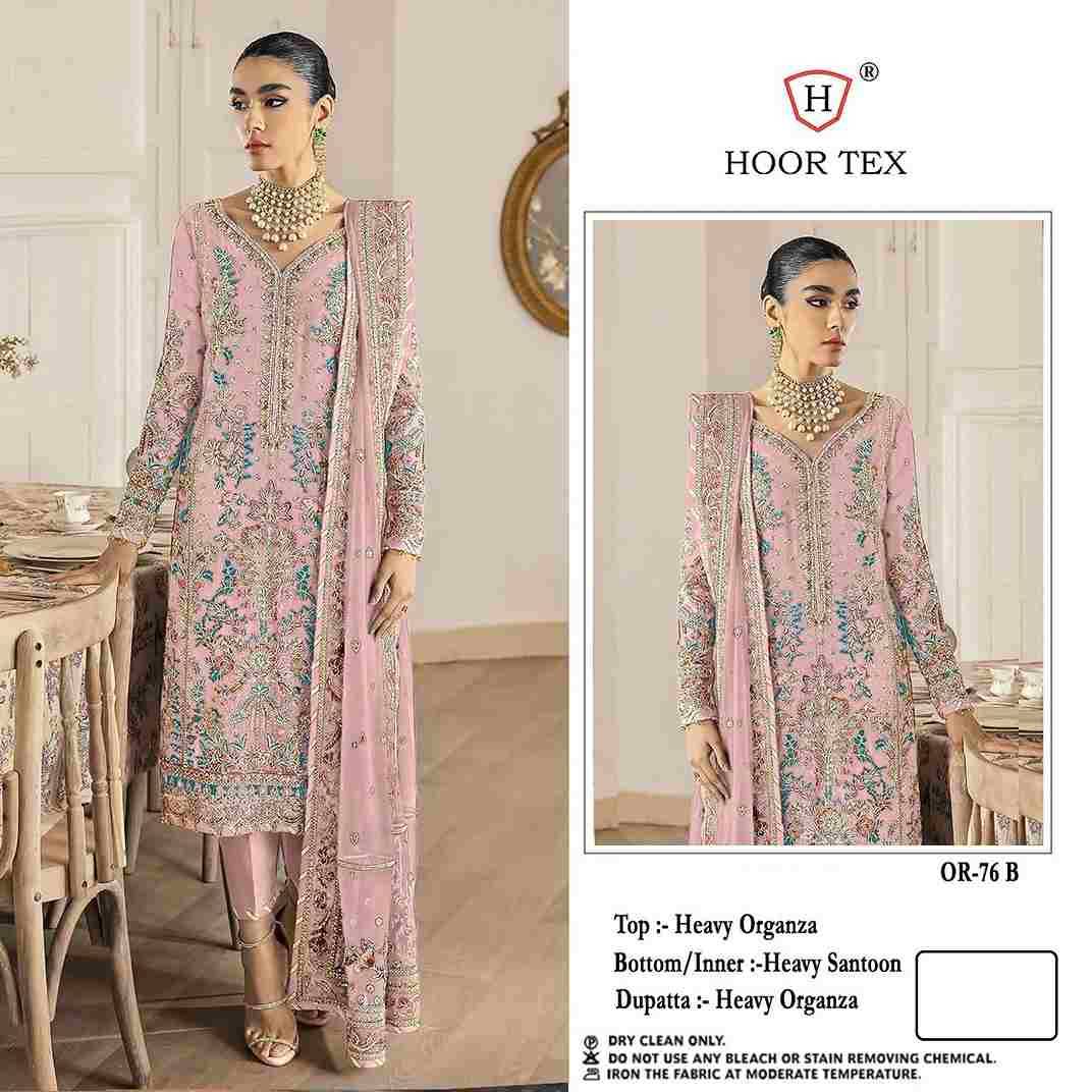 Hoor Tex Hit Design OR-76 Colours By Hoor Tex OR-76-A To OR-76-D Series Beautiful Pakistani Suits Stylish Colorful Fancy Casual Wear & Ethnic Wear Heavy Organza Embroidered Dresses At Wholesale Price