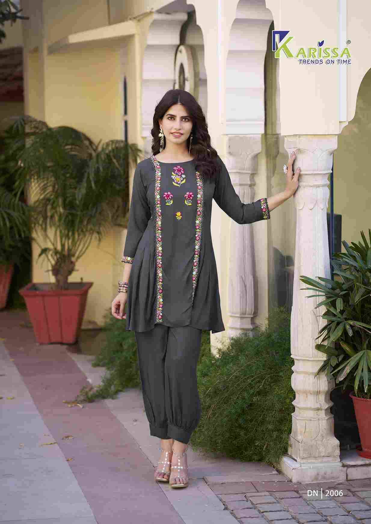 Celina Vol-2 By Karissa 2001 To 2006 Series Designer Stylish Fancy Colorful Beautiful Party Wear & Ethnic Wear Collection Rayon Slub Co-Ord At Wholesale Price