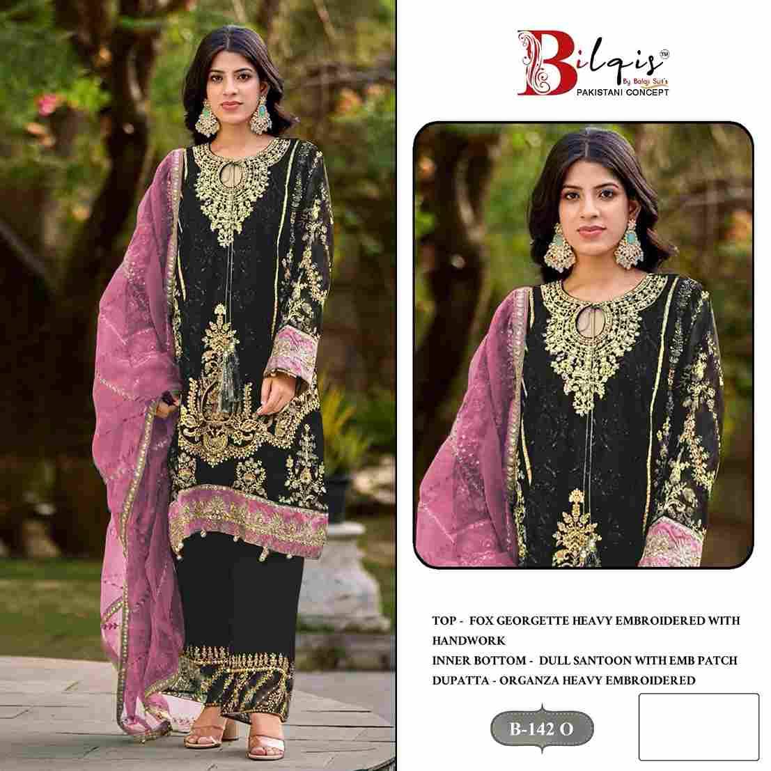 Bilqis 142 Colours Vol-8 By Bilqis 142-O To 142-P Series Beautiful Pakistani Suits Stylish Fancy Colorful Party Wear & Occasional Wear Faux Georgette Embroidery Dresses At Wholesale Price