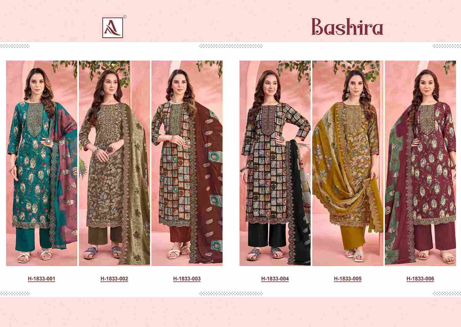 Bashira By Alok Suit 1833-001 To 1833-006 Series Beautiful Festive Suits Stylish Fancy Colorful Casual Wear & Ethnic Wear Pure Cambric Cotton Embroidered Dresses At Wholesale Price