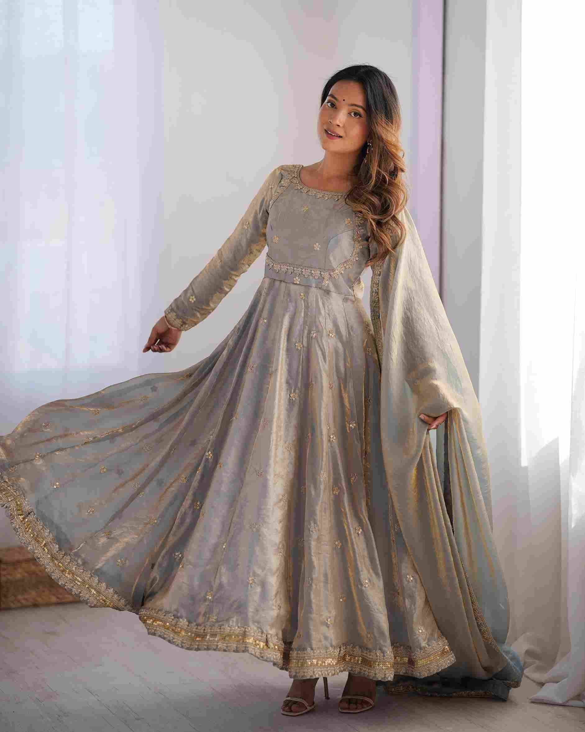 Sf-Gown By Fashid Wholesale 01 To 03 Series Designer Beautiful Collection Occasional Wear & Party Wear Fandy Silk Gowns At Wholesale Price