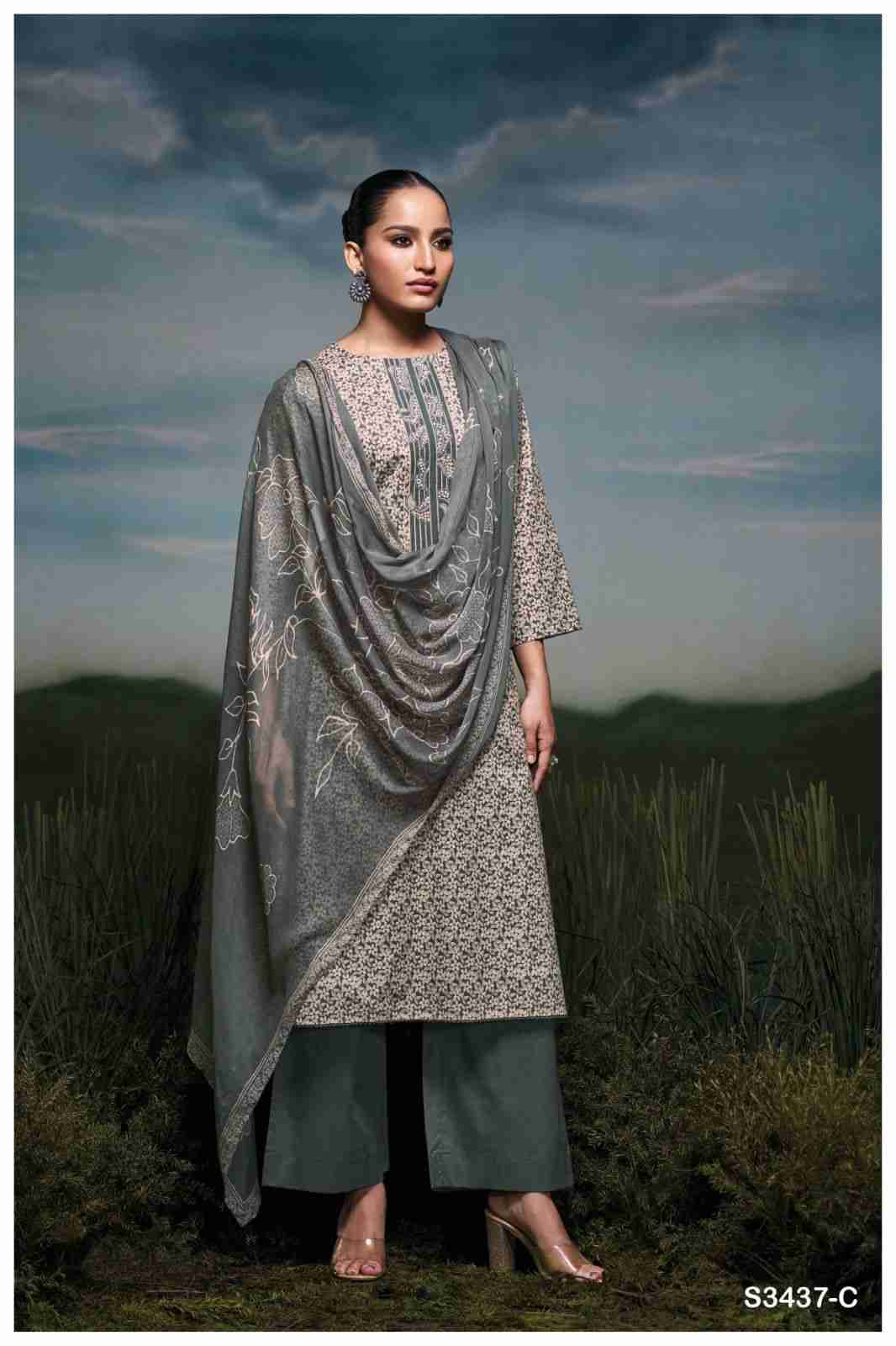 Jackie-3437 By Ganga Fashion 3437-A To 3437-D Series Beautiful Festive Suits Colorful Stylish Fancy Casual Wear & Ethnic Wear Cotton Dresses At Wholesale Price