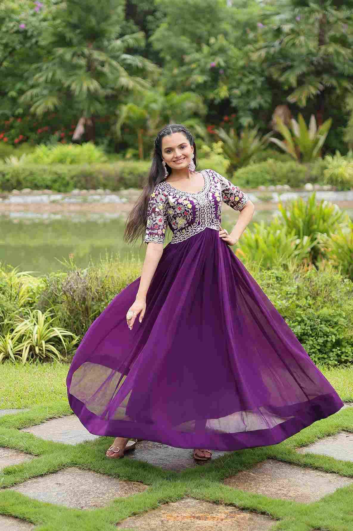 Sf-1007 By Fashid Wholesale 01 To 04 Series Designer Beautiful Collection Occasional Wear & Party Wear Faux Blooming Gowns At Wholesale Price