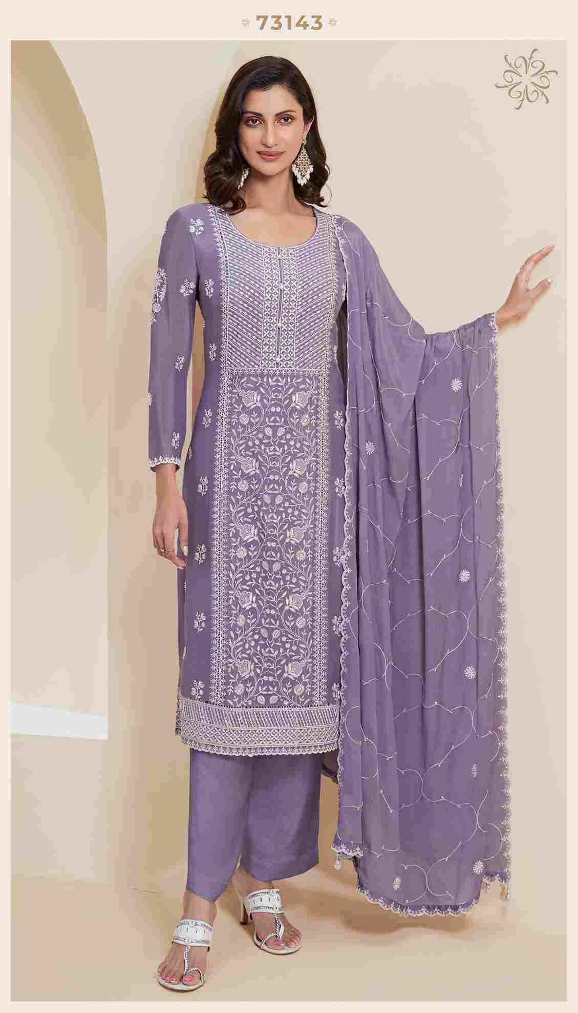 Kiara By Kuleesh 73141 To 73144 Series Designer Festive Suits Collection Beautiful Stylish Fancy Colorful Party Wear & Occasional Wear Chinnon Dresses At Wholesale Price