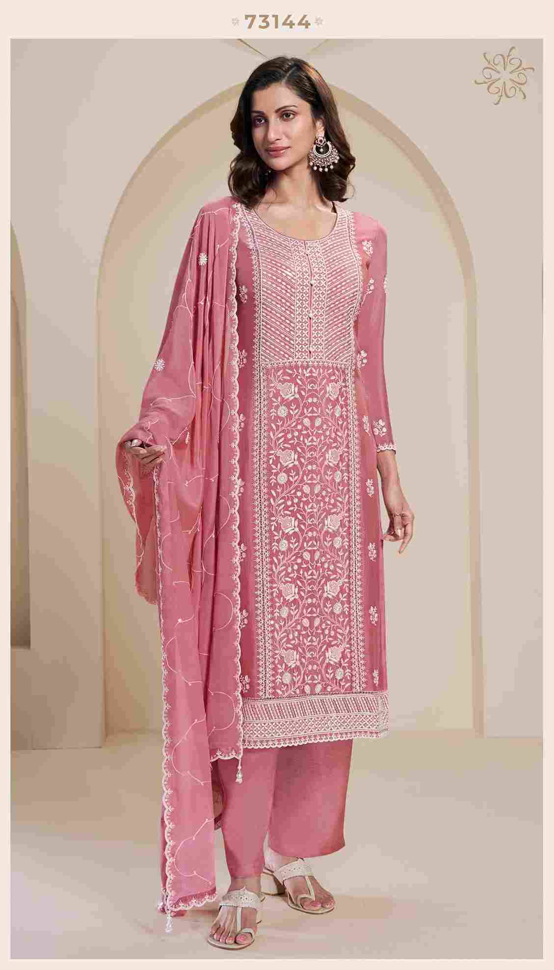 Kiara By Kuleesh 73141 To 73144 Series Designer Festive Suits Collection Beautiful Stylish Fancy Colorful Party Wear & Occasional Wear Chinnon Dresses At Wholesale Price
