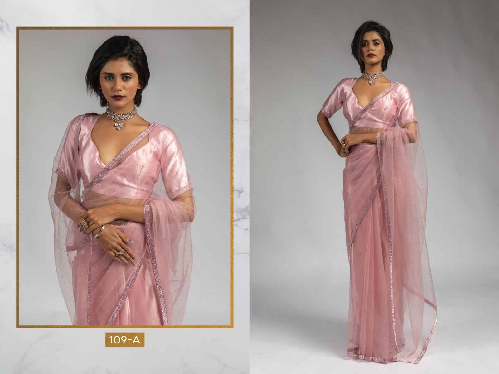 Akshaya 109 Colours By Fashid Wholesale 109-A To 109-F Series Indian Traditional Wear Collection Beautiful Stylish Fancy Colorful Party Wear & Occasional Wear Soft Net Sarees At Wholesale Price
