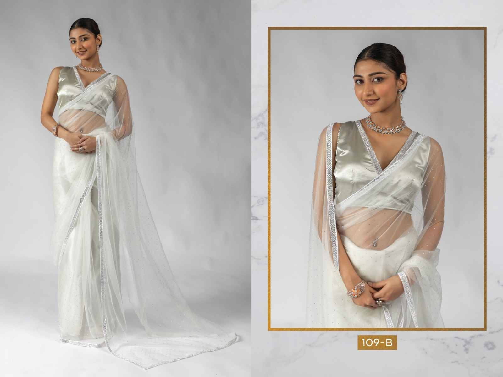 Akshaya 109 Colours By Fashid Wholesale 109-A To 109-F Series Indian Traditional Wear Collection Beautiful Stylish Fancy Colorful Party Wear & Occasional Wear Soft Net Sarees At Wholesale Price