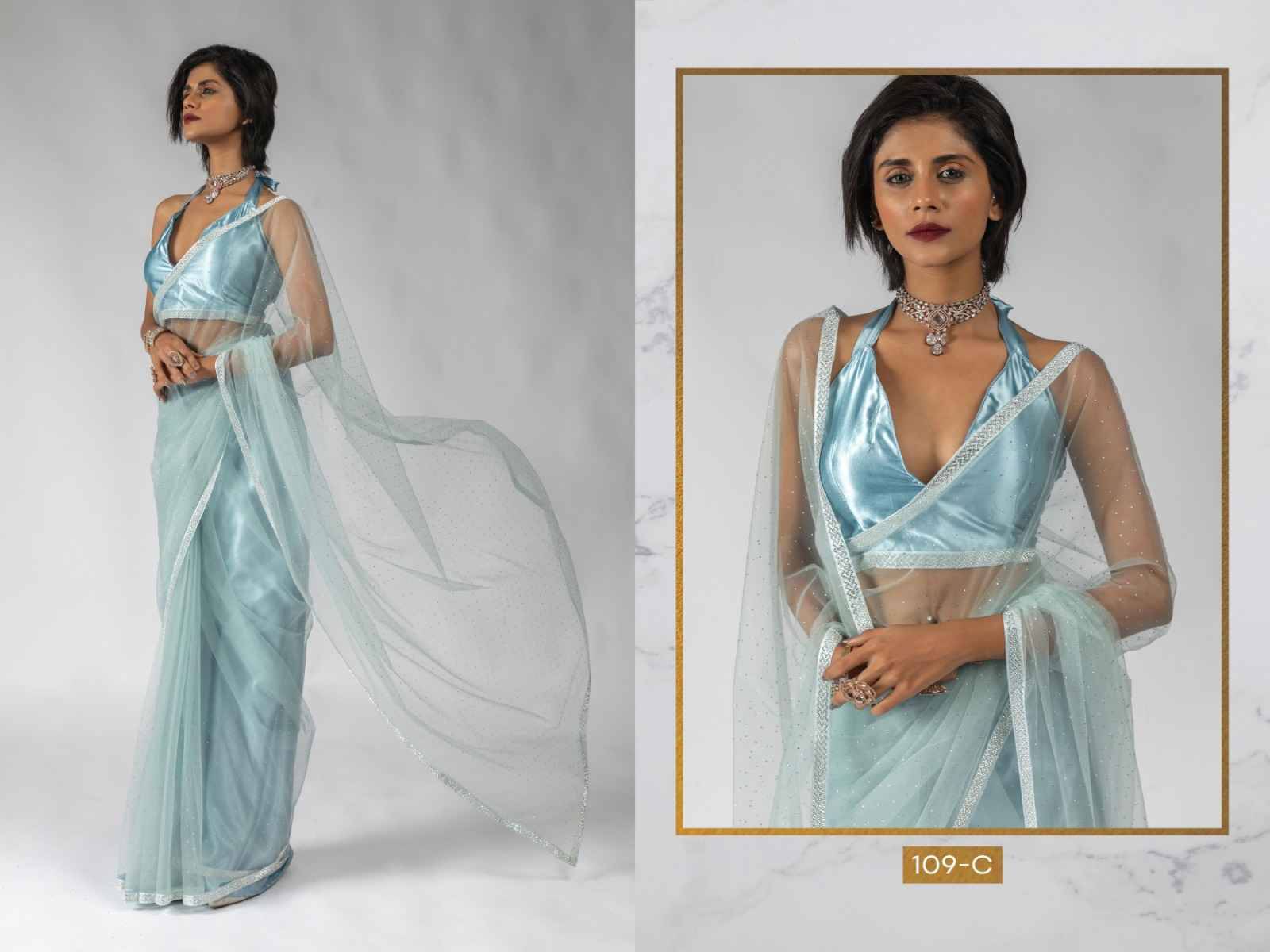 Akshaya 109 Colours By Fashid Wholesale 109-A To 109-F Series Indian Traditional Wear Collection Beautiful Stylish Fancy Colorful Party Wear & Occasional Wear Soft Net Sarees At Wholesale Price