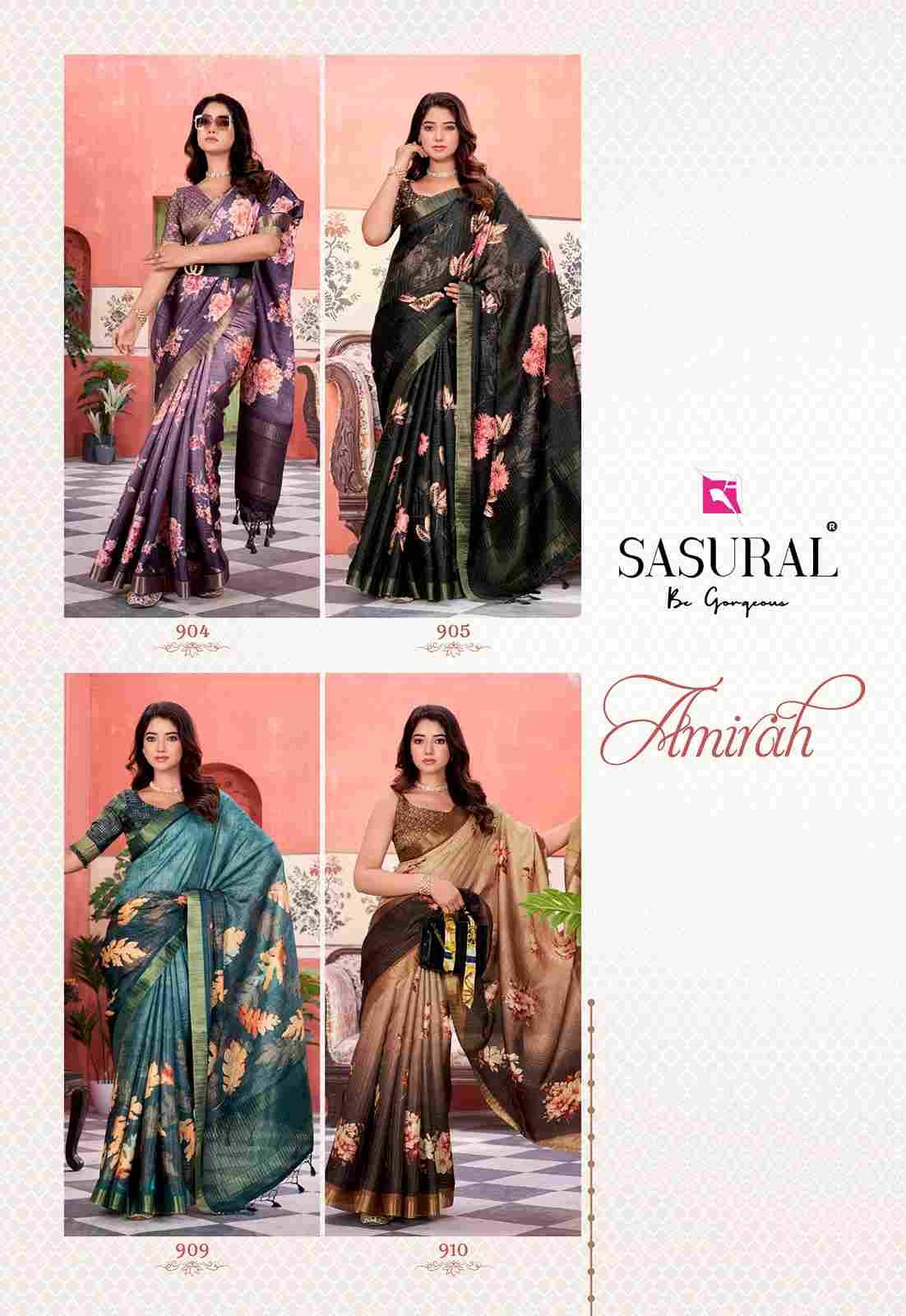 Amirah By Sasural 901 To 910 Series Indian Traditional Wear Collection Beautiful Stylish Fancy Colorful Party Wear & Occasional Wear Soft Silk Sarees At Wholesale Price