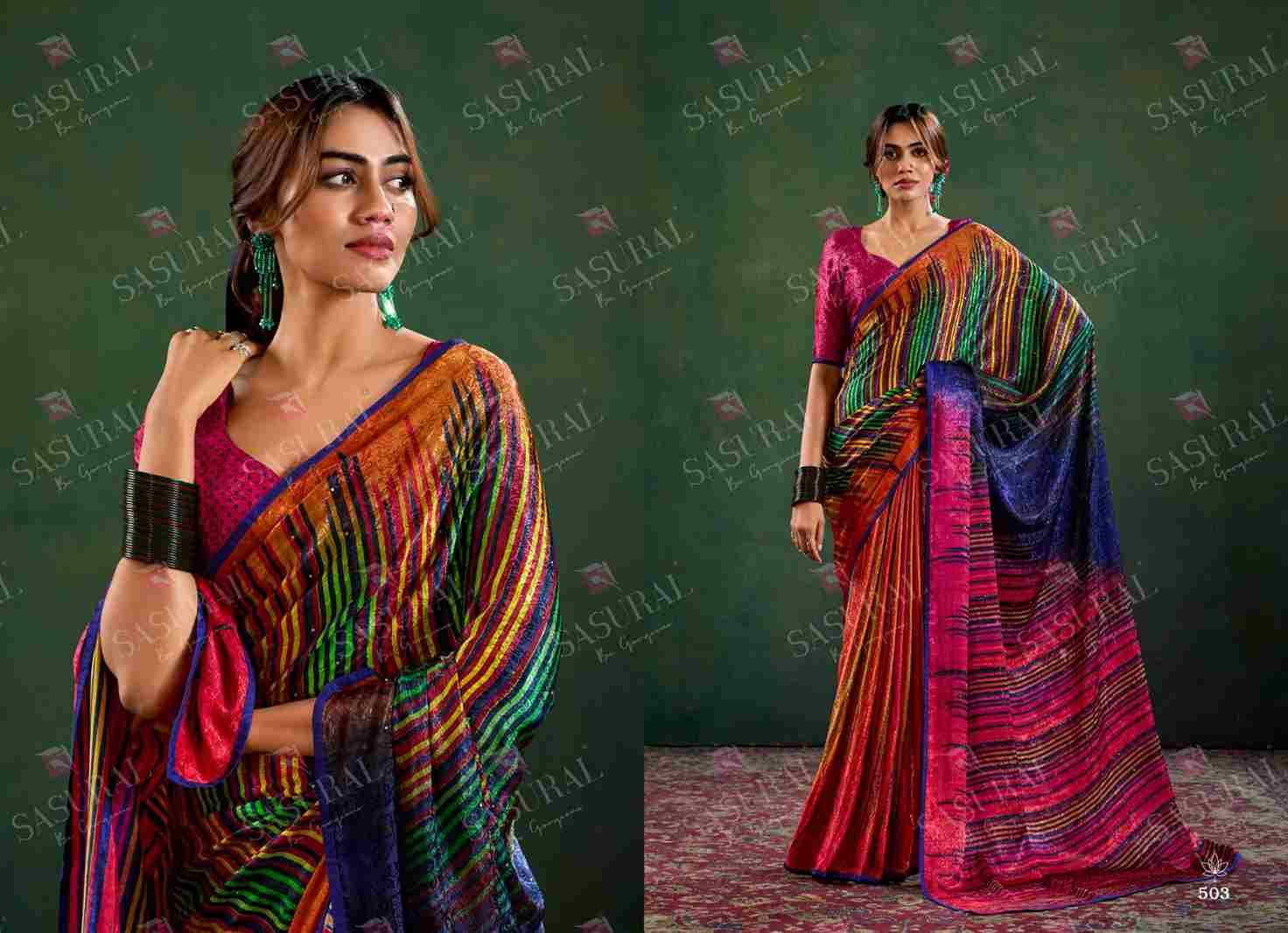 Sophia By Sasural 501 To 506 Series Indian Traditional Wear Collection Beautiful Stylish Fancy Colorful Party Wear & Occasional Wear Crepe Jacquard Sarees At Wholesale Price
