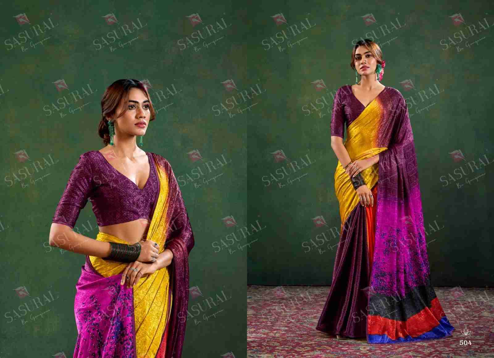 Sophia By Sasural 501 To 506 Series Indian Traditional Wear Collection Beautiful Stylish Fancy Colorful Party Wear & Occasional Wear Crepe Jacquard Sarees At Wholesale Price
