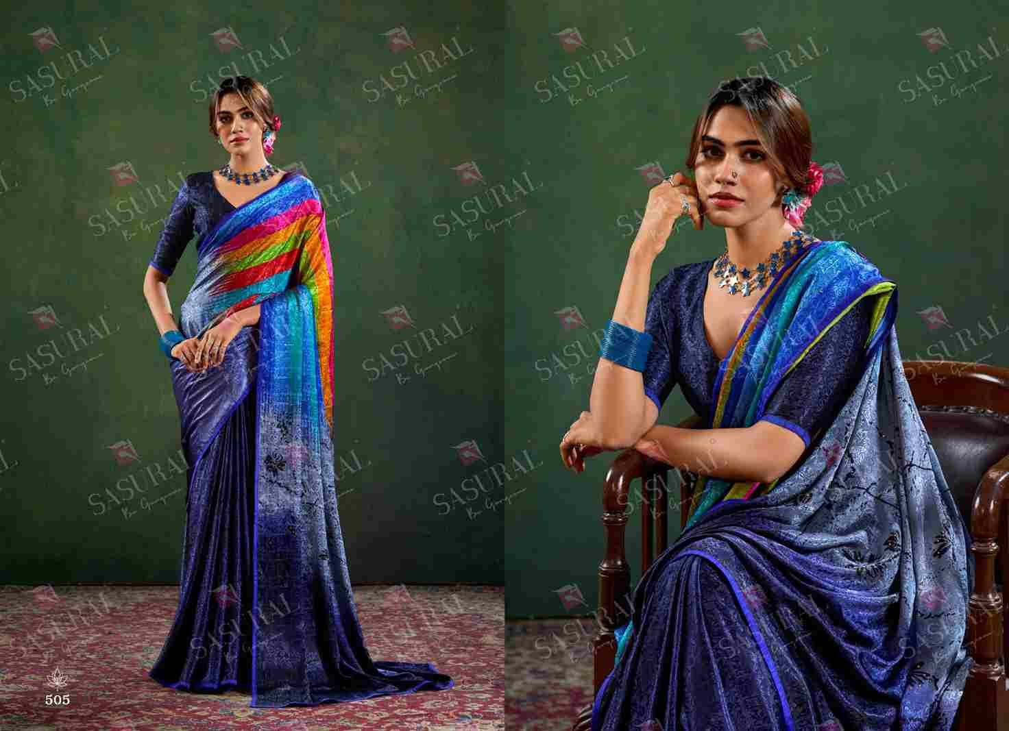 Sophia By Sasural 501 To 506 Series Indian Traditional Wear Collection Beautiful Stylish Fancy Colorful Party Wear & Occasional Wear Crepe Jacquard Sarees At Wholesale Price