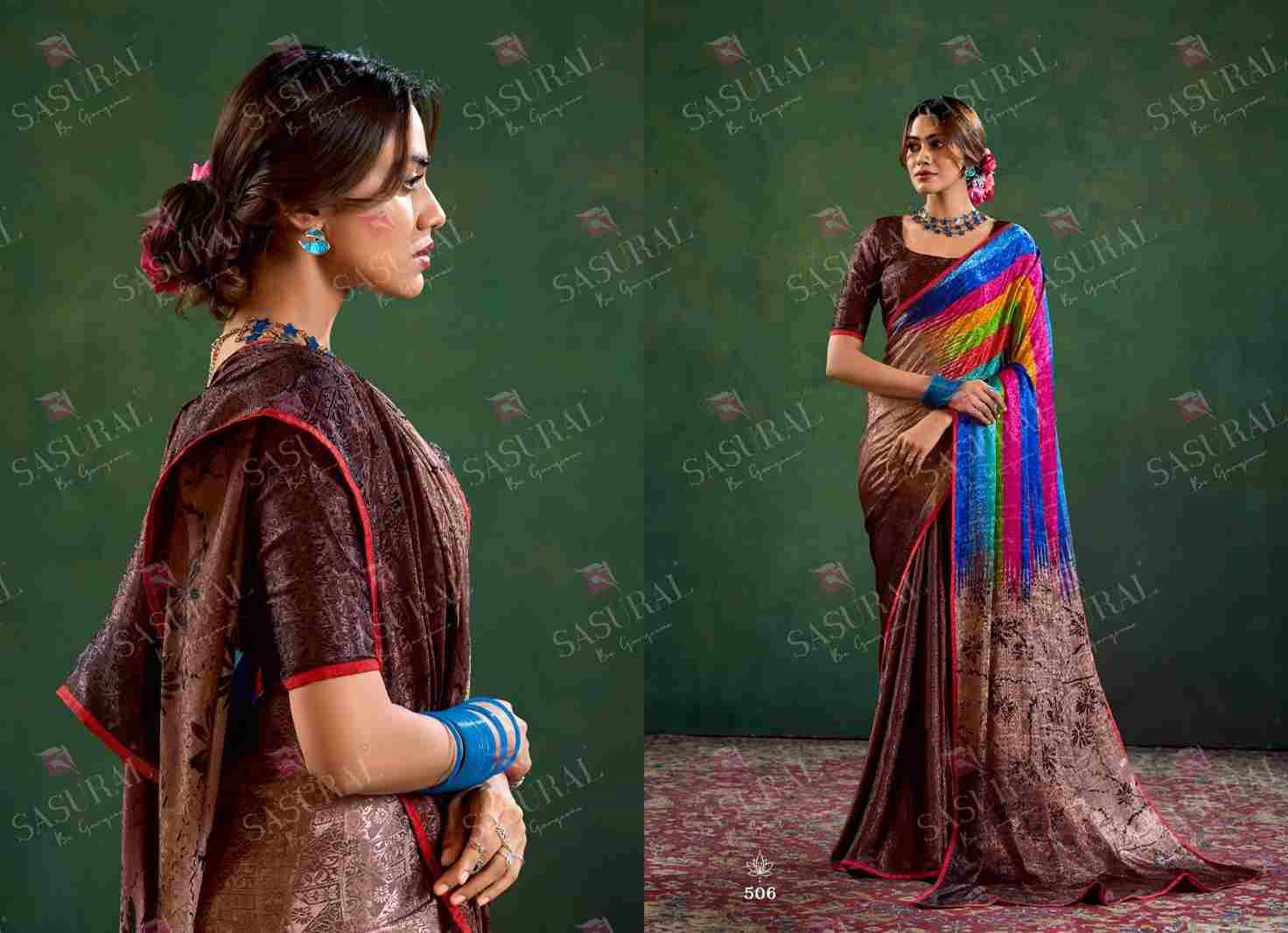 Sophia By Sasural 501 To 506 Series Indian Traditional Wear Collection Beautiful Stylish Fancy Colorful Party Wear & Occasional Wear Crepe Jacquard Sarees At Wholesale Price