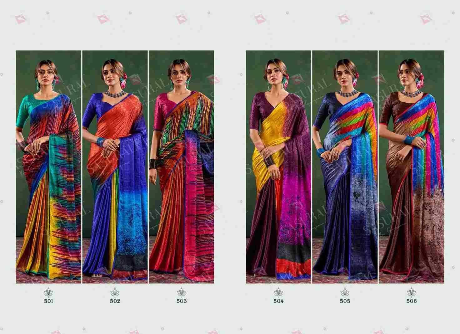 Sophia By Sasural 501 To 506 Series Indian Traditional Wear Collection Beautiful Stylish Fancy Colorful Party Wear & Occasional Wear Crepe Jacquard Sarees At Wholesale Price