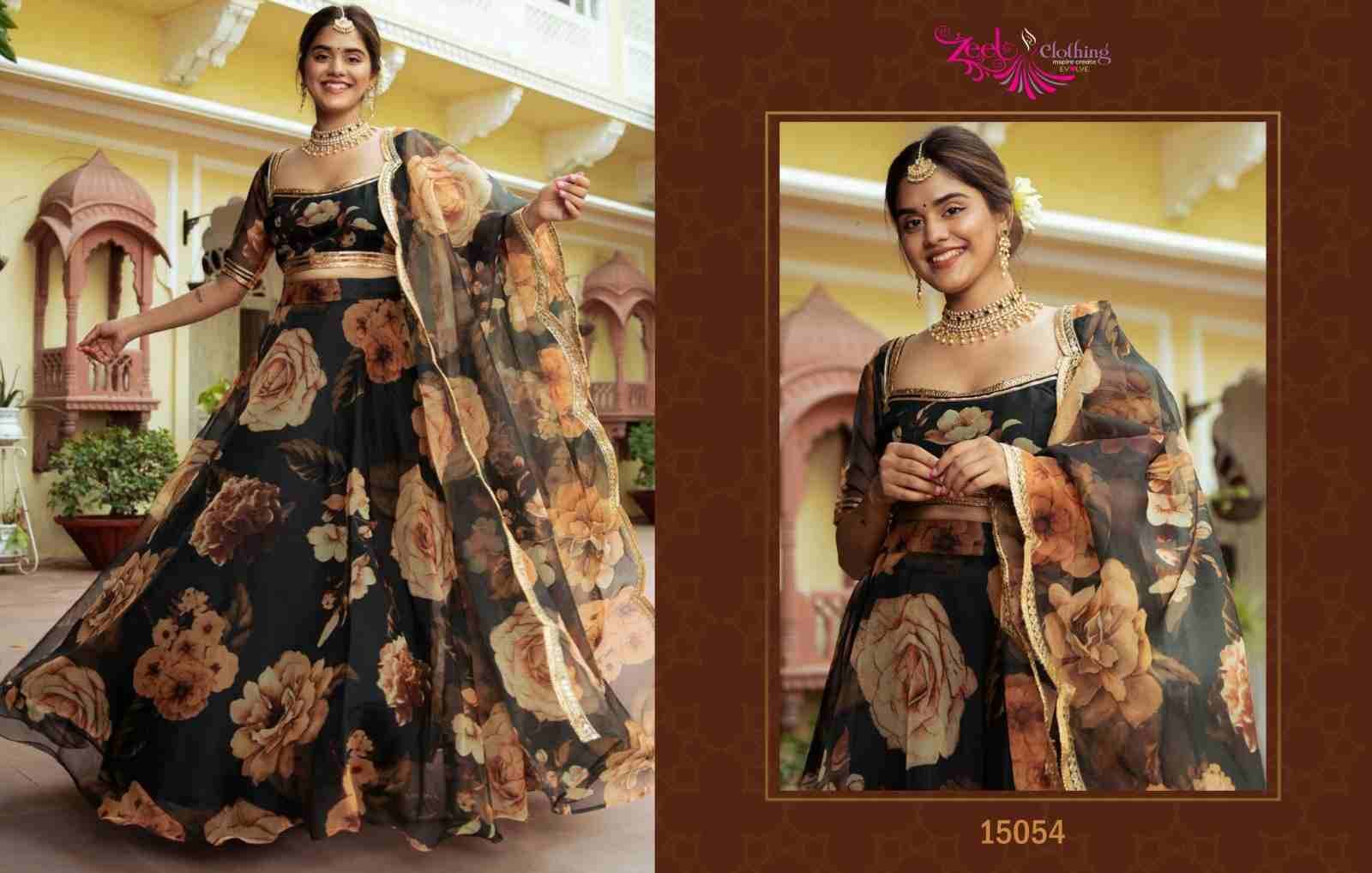 Vol-23 By Zeel Clothing 15052 To 15056 Series Indian Traditional Wear Bridal Collection Beautiful Stylish Fancy Colorful Party Wear & Occasional Wear Organza/Art Silk/Net Lehengas At Wholesale Price