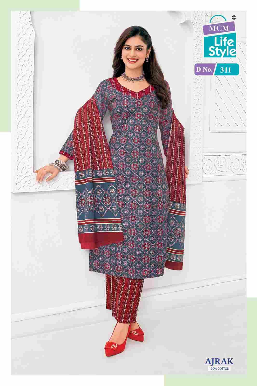 Ajrak Vol-3 By MCM Lifestyle 306 To 315 Series Beautiful Festive Suits Stylish Fancy Colorful Casual Wear & Ethnic Wear Pure Cotton Print Dresses At Wholesale Price
