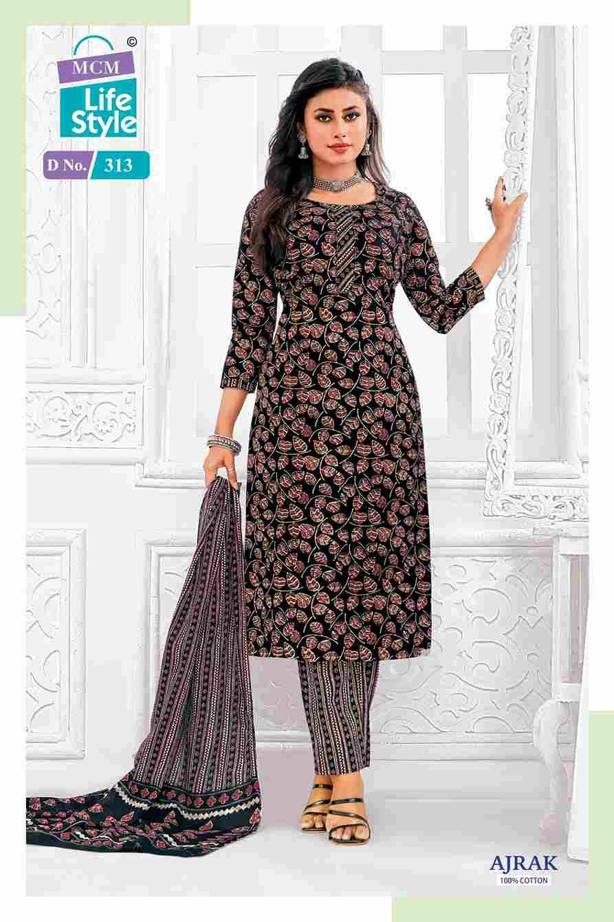 Ajrak Vol-3 By MCM Lifestyle 306 To 315 Series Beautiful Festive Suits Stylish Fancy Colorful Casual Wear & Ethnic Wear Pure Cotton Print Dresses At Wholesale Price