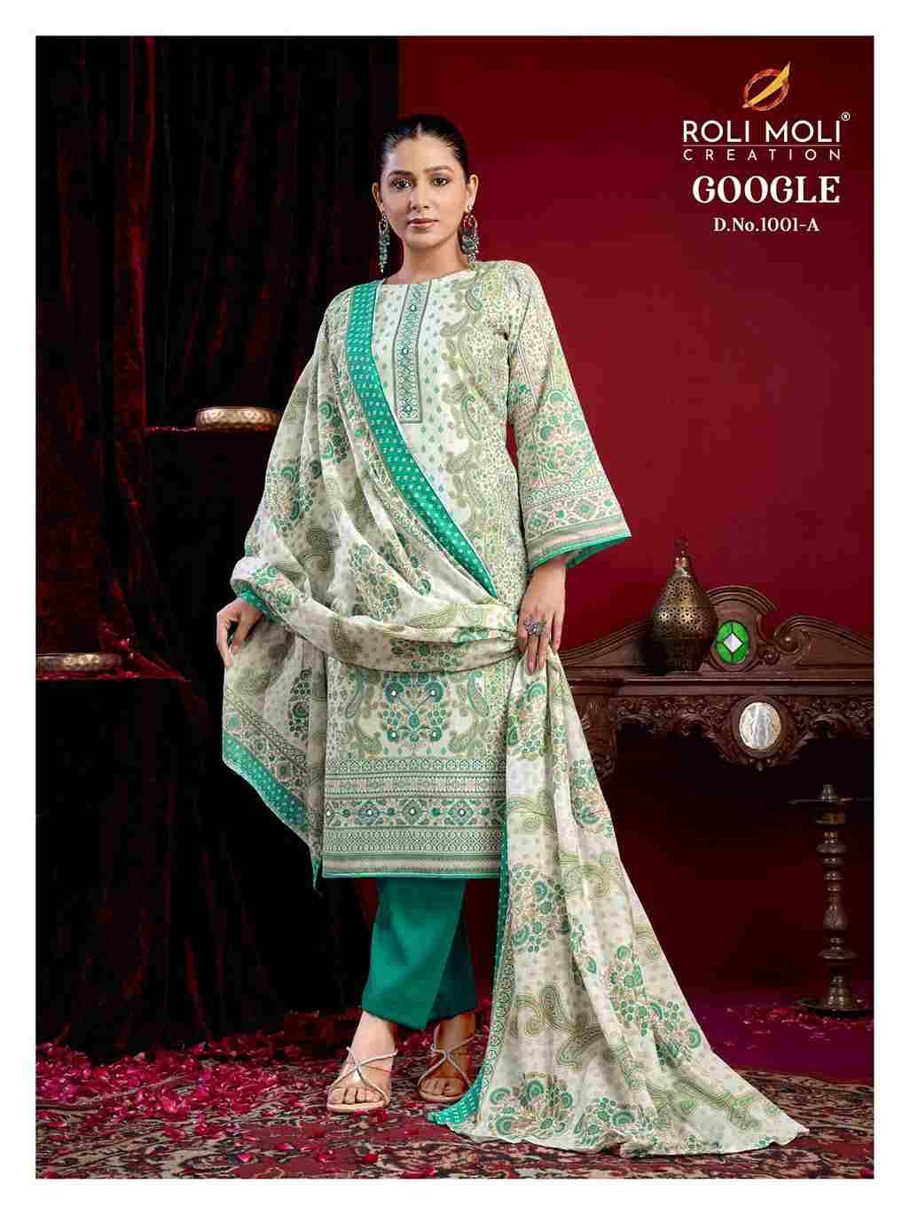 Google By Roli Moli 1001-A To 1001-D Series Beautiful Stylish Festive Suits Fancy Colorful Casual Wear & Ethnic Wear & Ready To Wear Semi Cambric Dresses At Wholesale Price