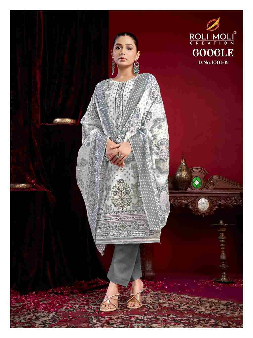 Google By Roli Moli 1001-A To 1001-D Series Beautiful Stylish Festive Suits Fancy Colorful Casual Wear & Ethnic Wear & Ready To Wear Semi Cambric Dresses At Wholesale Price