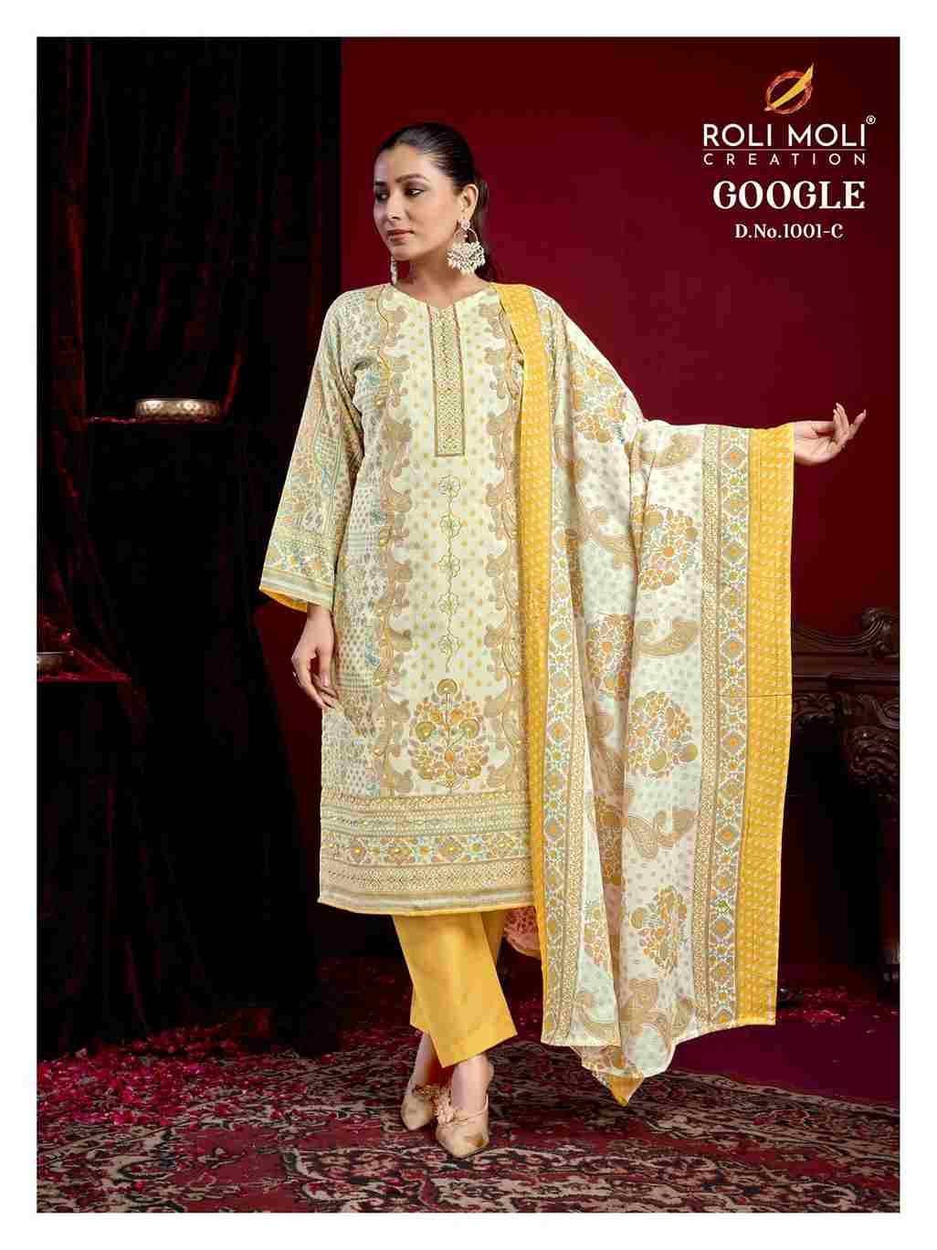 Google By Roli Moli 1001-A To 1001-D Series Beautiful Stylish Festive Suits Fancy Colorful Casual Wear & Ethnic Wear & Ready To Wear Semi Cambric Dresses At Wholesale Price