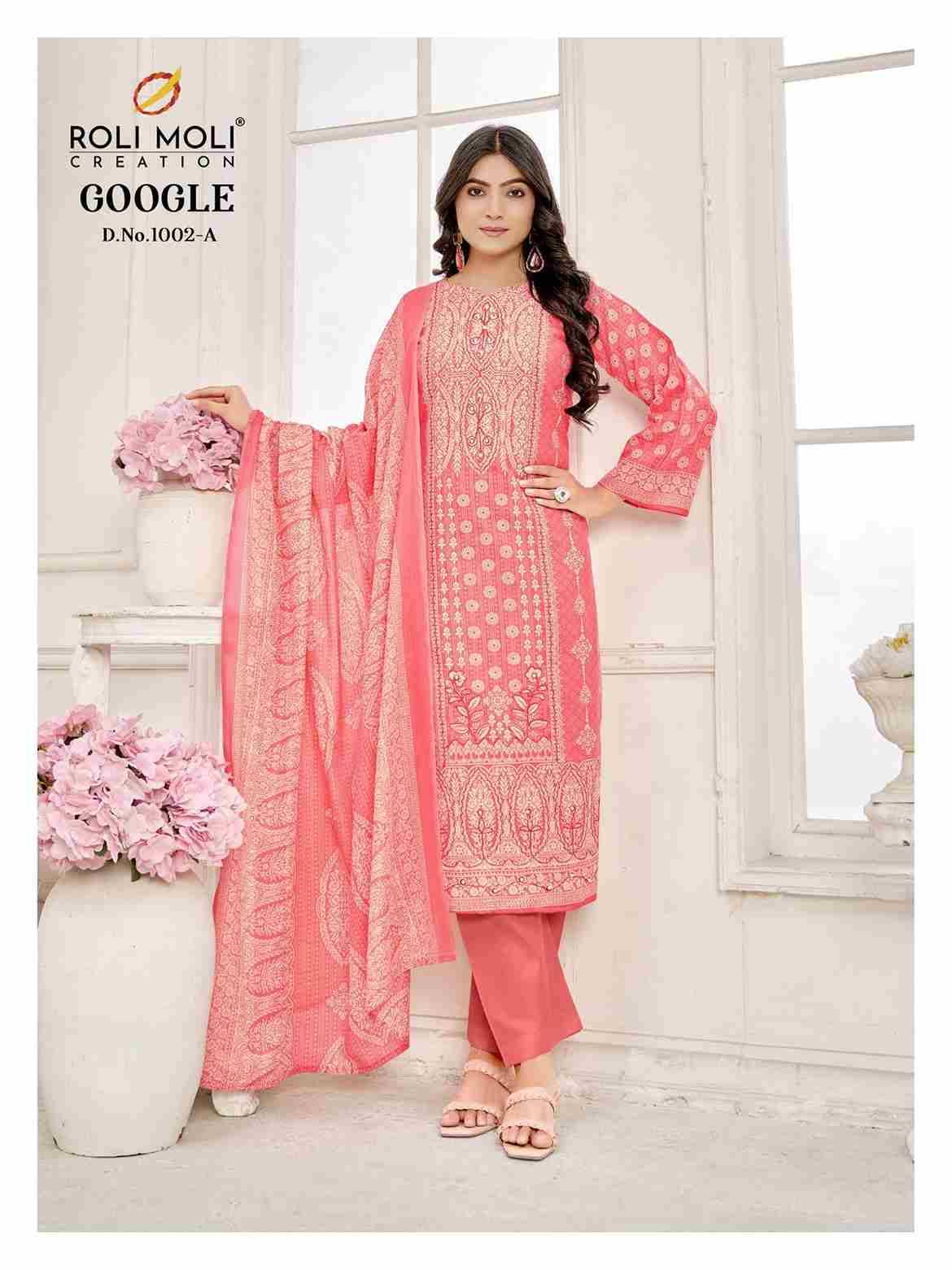 Google Vol-2 By Roli Moli 1002-A To 1002-D Series Beautiful Stylish Festive Suits Fancy Colorful Casual Wear & Ethnic Wear & Ready To Wear Semi Cambric Dresses At Wholesale Price