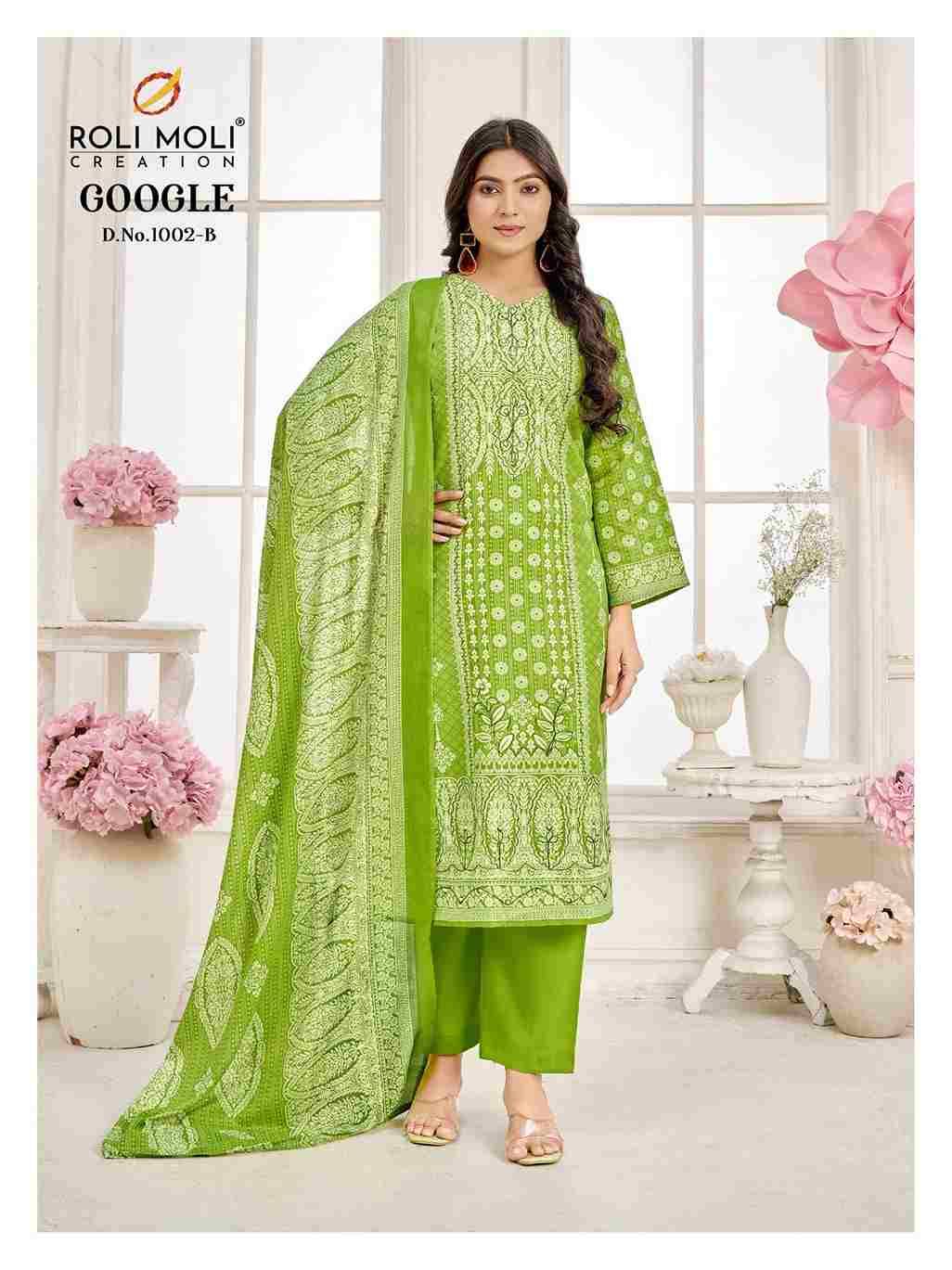 Google Vol-2 By Roli Moli 1002-A To 1002-D Series Beautiful Stylish Festive Suits Fancy Colorful Casual Wear & Ethnic Wear & Ready To Wear Semi Cambric Dresses At Wholesale Price
