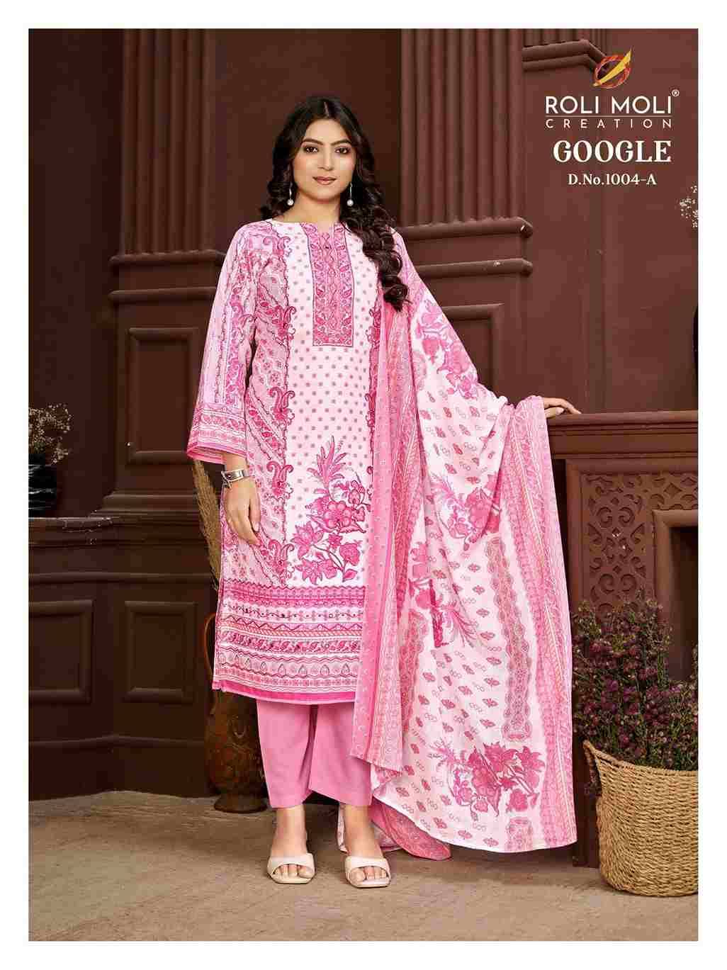 Google Vol-4 By Roli Moli 1004-A To 1004-D Series Beautiful Stylish Festive Suits Fancy Colorful Casual Wear & Ethnic Wear & Ready To Wear Semi Cambric Dresses At Wholesale Price