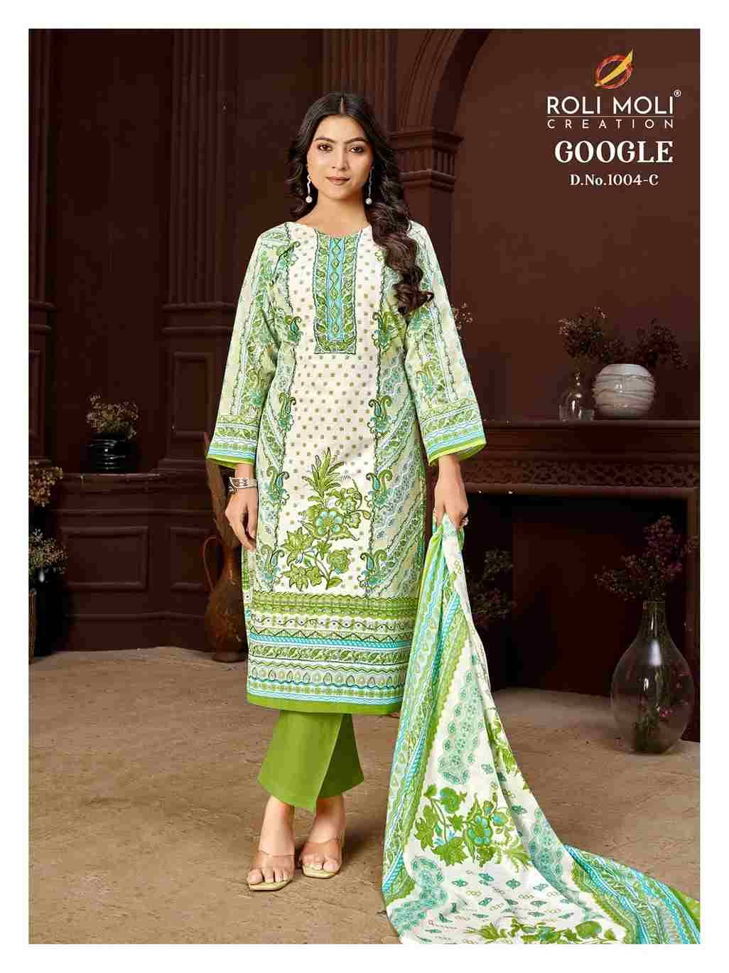 Google Vol-4 By Roli Moli 1004-A To 1004-D Series Beautiful Stylish Festive Suits Fancy Colorful Casual Wear & Ethnic Wear & Ready To Wear Semi Cambric Dresses At Wholesale Price