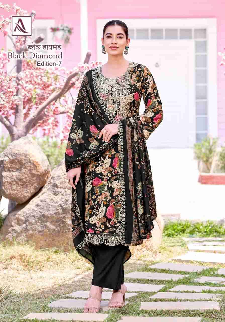 Black Diamond Vol-7 By Alok Suit 1946-001 To 1946-006 Series Beautiful Festive Suits Colorful Stylish Fancy Casual Wear & Ethnic Wear Pure Rayon Dresses At Wholesale Price
