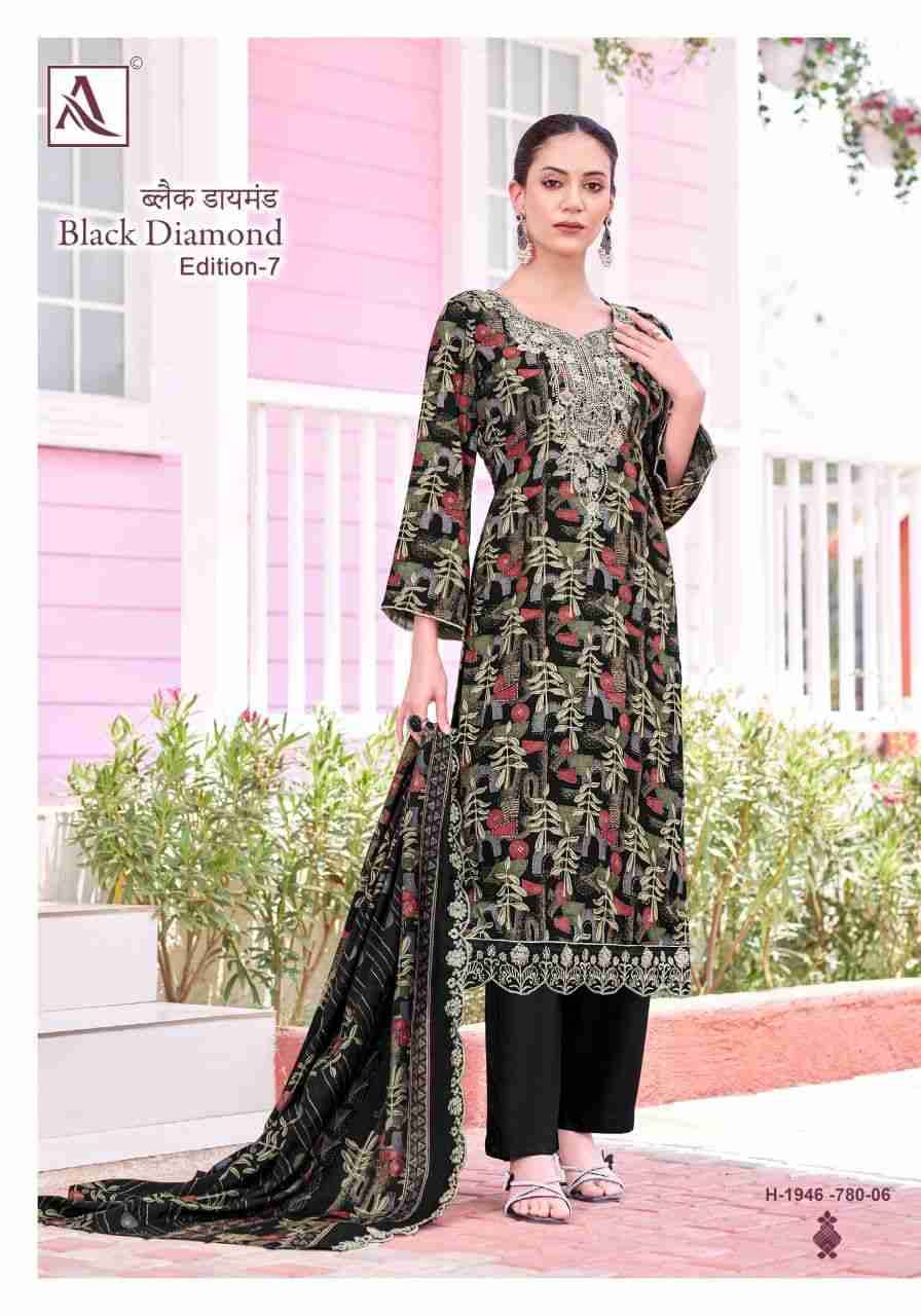 Black Diamond Vol-7 By Alok Suit 1946-001 To 1946-006 Series Beautiful Festive Suits Colorful Stylish Fancy Casual Wear & Ethnic Wear Pure Rayon Dresses At Wholesale Price