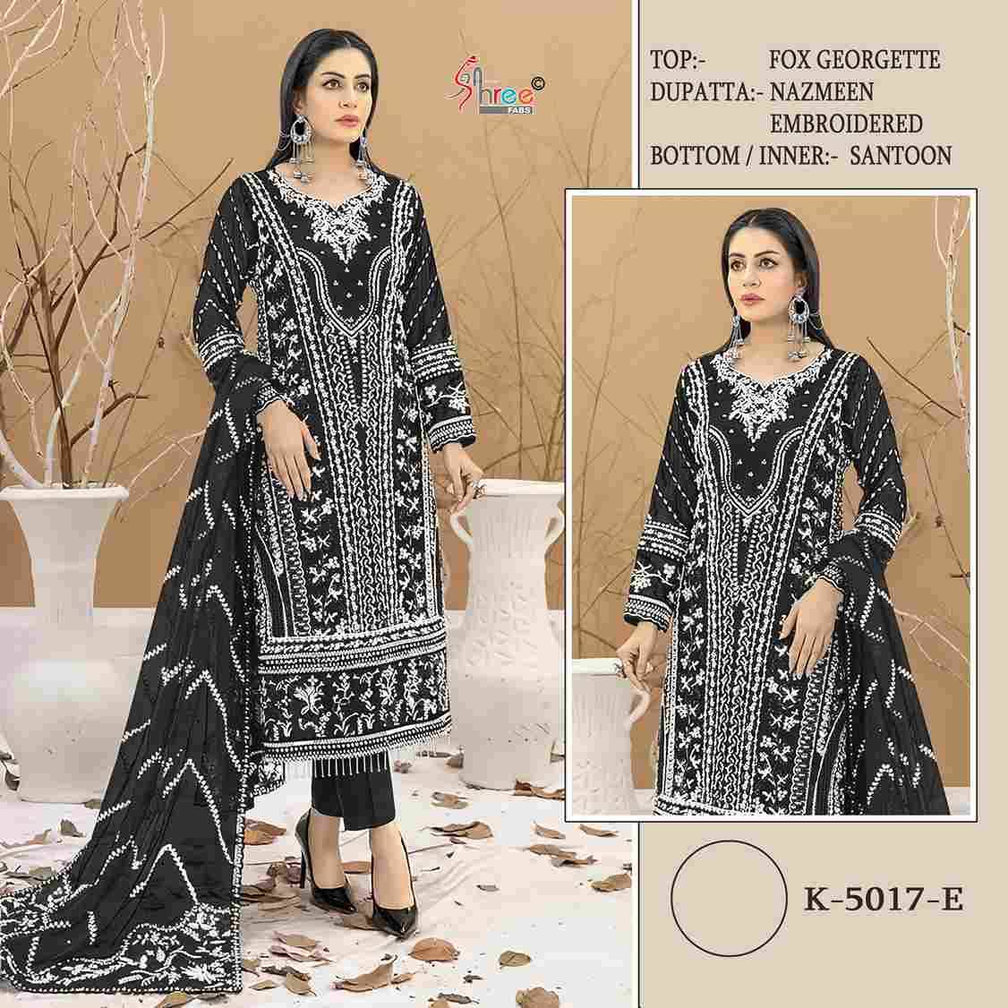Shree Fabs Hit Design K-5017-E By Shree Fabs Designer Pakistani Suits Beautiful Fancy Stylish Colorful Party Wear & Occasional Wear Faux Georgette With Embroidery Dresses At Wholesale Price