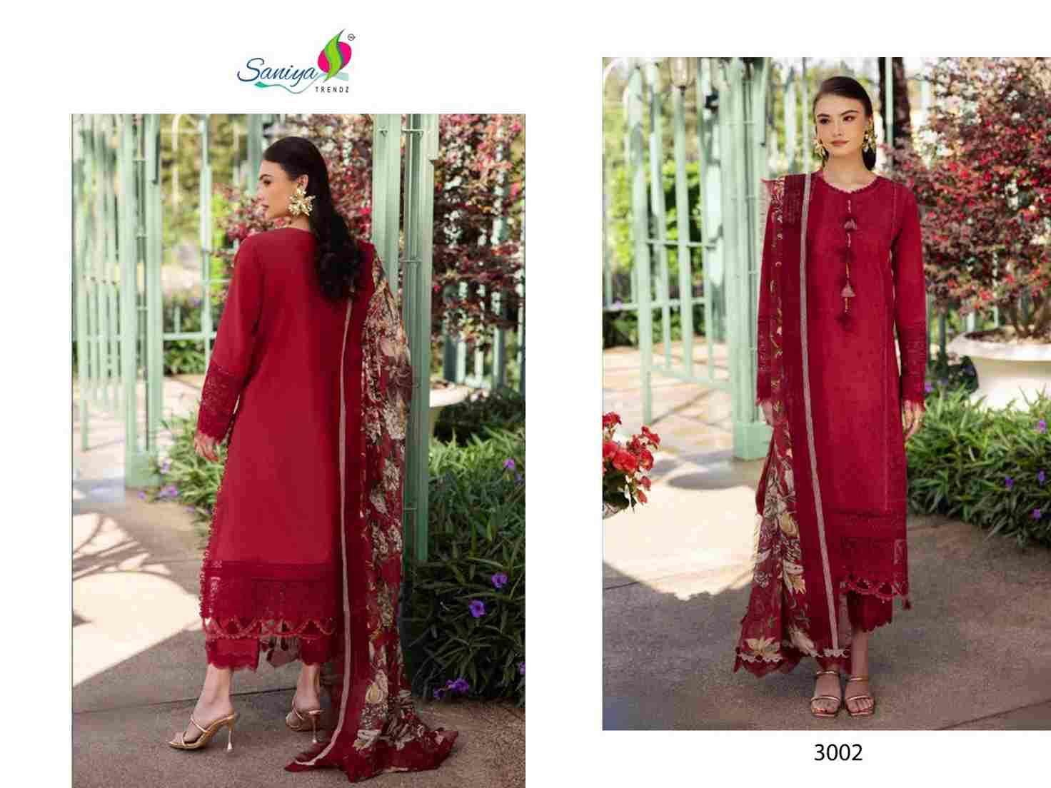 Ombre Vol-3 By Saniya Trendz 3001 To 3005 Series Beautiful Pakistani Suits Colorful Stylish Fancy Casual Wear & Ethnic Wear Pure Cotton Embroidered Dresses At Wholesale Price