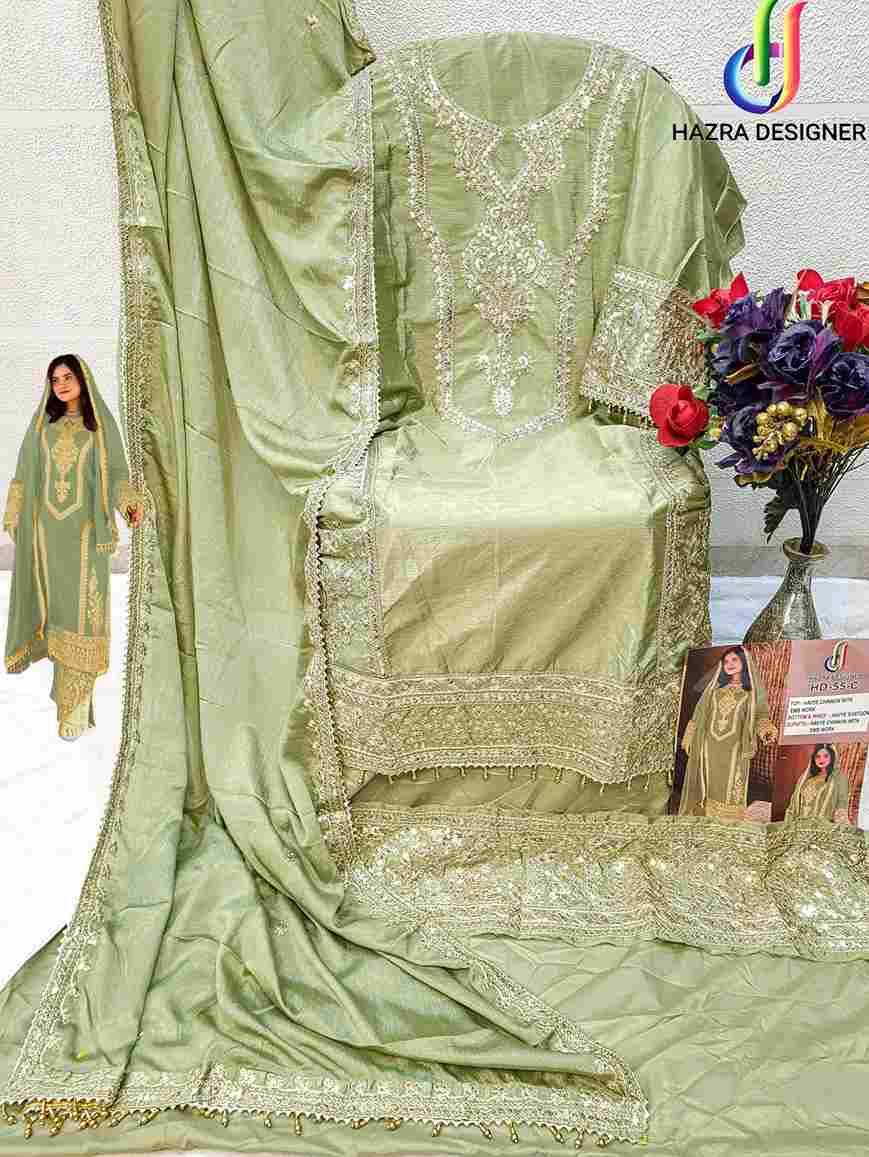 Hazra Hit Design 55 Colours By Hazra Designer 55-A To 55-C Series Beautiful Pakistani Suits Stylish Fancy Colorful Party Wear & Occasional Wear Heavy Chinnon Embroidered Dresses At Wholesale Price