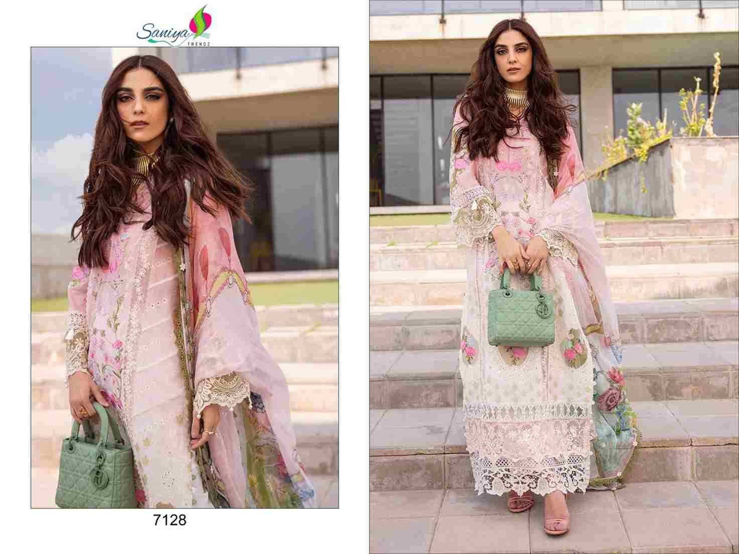 Saniya Trendz Hit Design 7128 By Saniya Trendz Beautiful Pakistani Suits Colorful Stylish Fancy Casual Wear & Ethnic Wear Cotton Embroidered Dresses At Wholesale Price