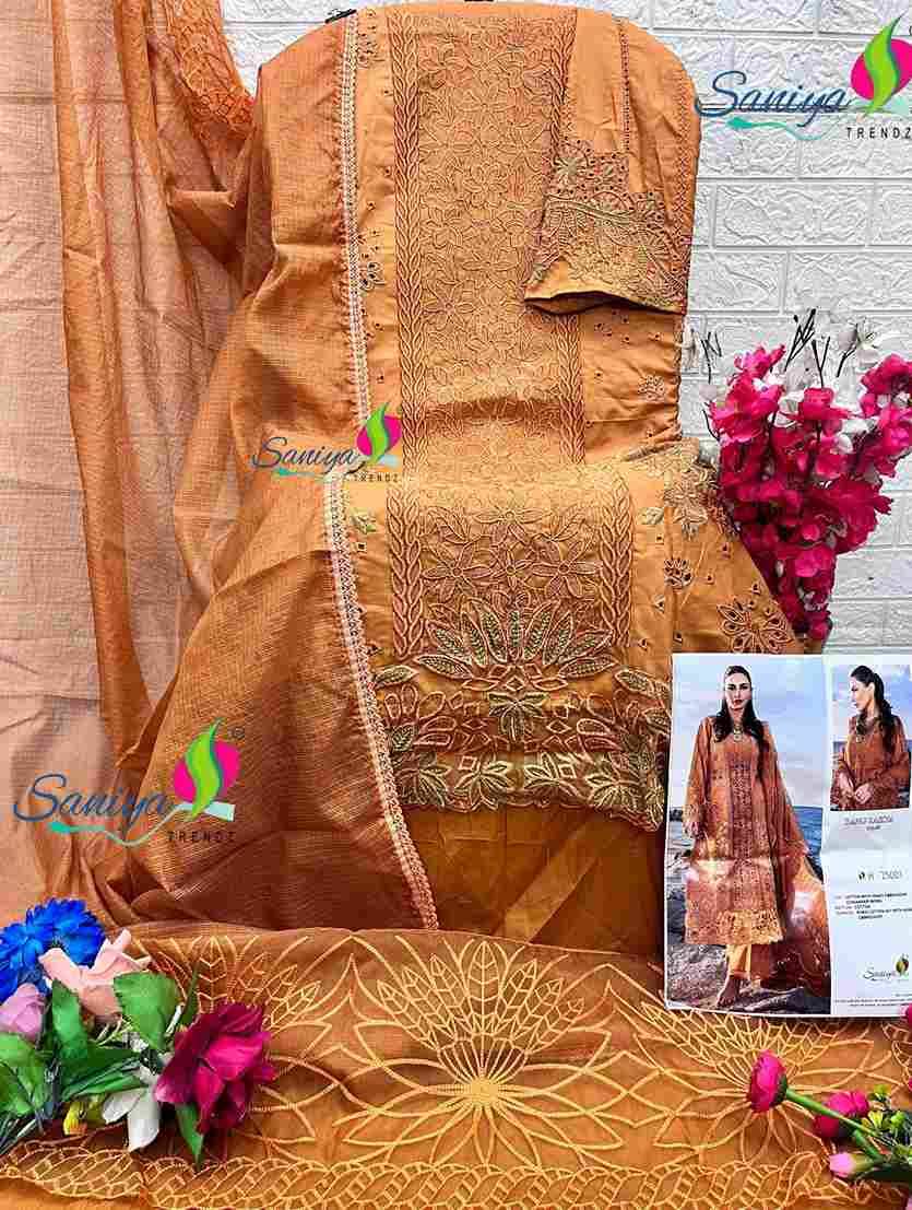 Rang Rasiya Vol-25 By Saniya Trendz 25001 To 25004 Beautiful Pakistani Suits Colorful Stylish Fancy Casual Wear & Ethnic Wear Cotton Embroidered Dresses At Wholesale Price