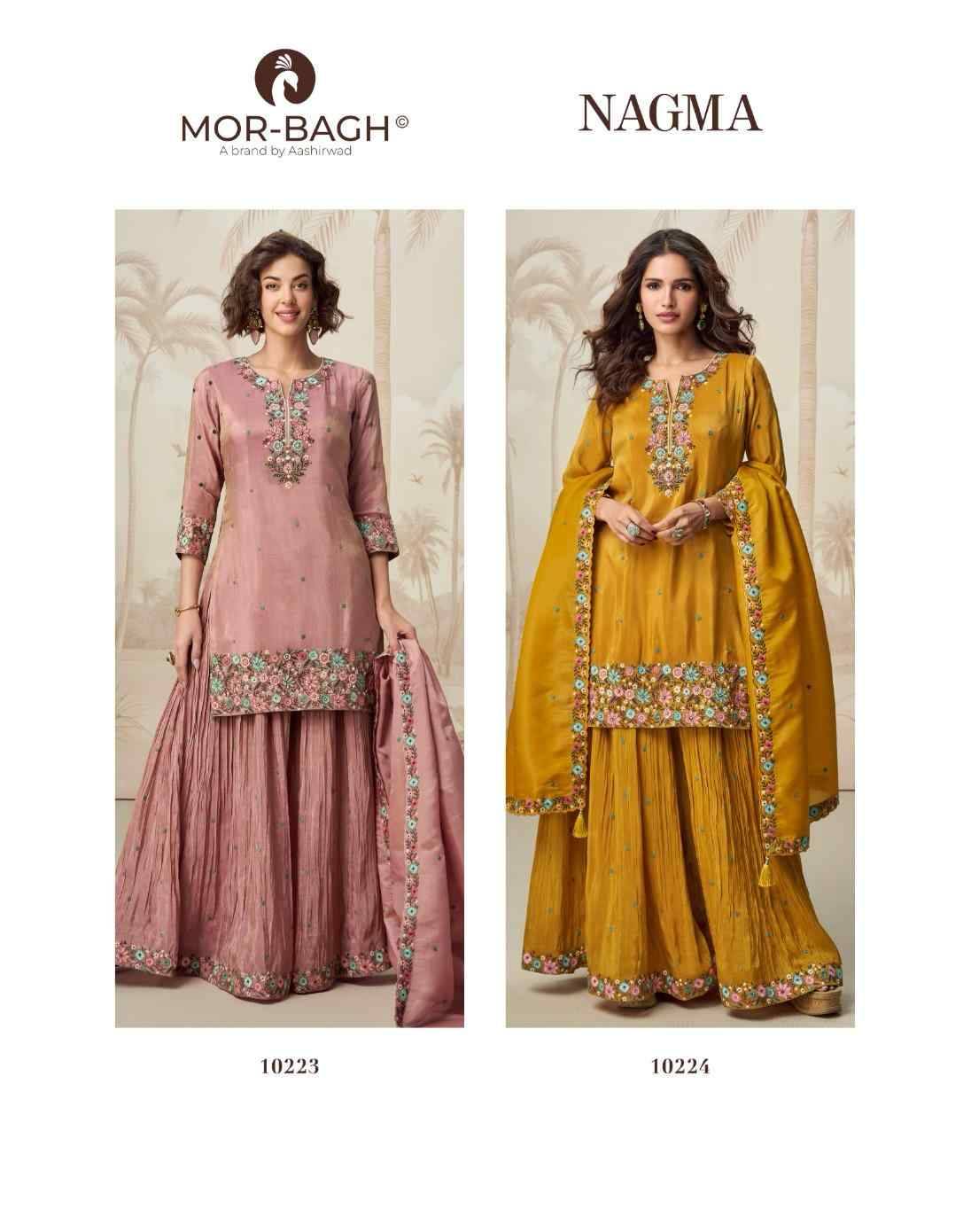 Nagma By Mor-Bagh 10223 To 10224 Series Beautiful Festive Suits Colorful Stylish Fancy Casual Wear & Ethnic Wear Organza Silk With Work Dresses At Wholesale Price
