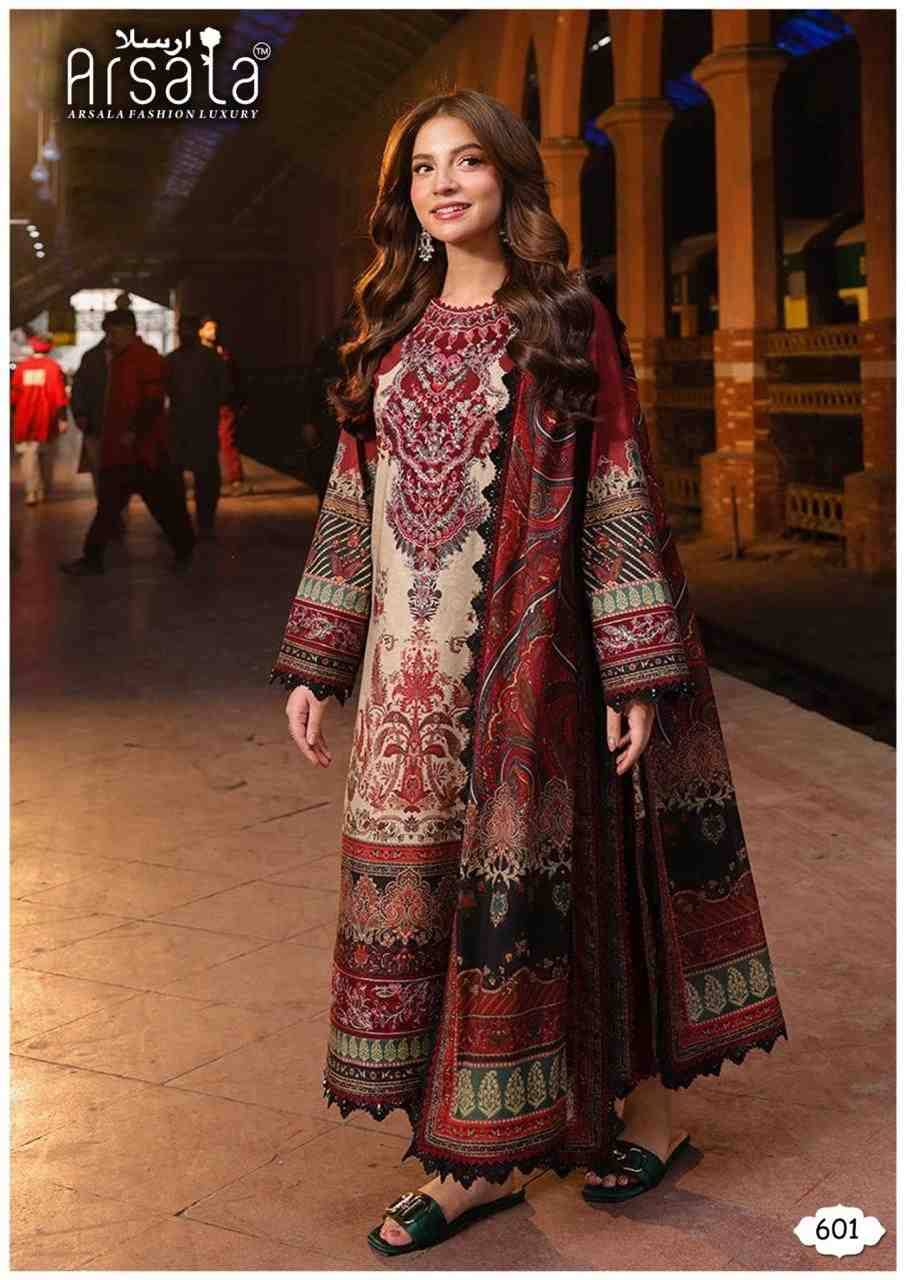 Amira Vol-6 By Arsala 601 To 606 Series Beautiful Festive Suits Stylish Fancy Colorful Casual Wear & Ethnic Wear Pure Lawn Cotton Print Dresses At Wholesale Price