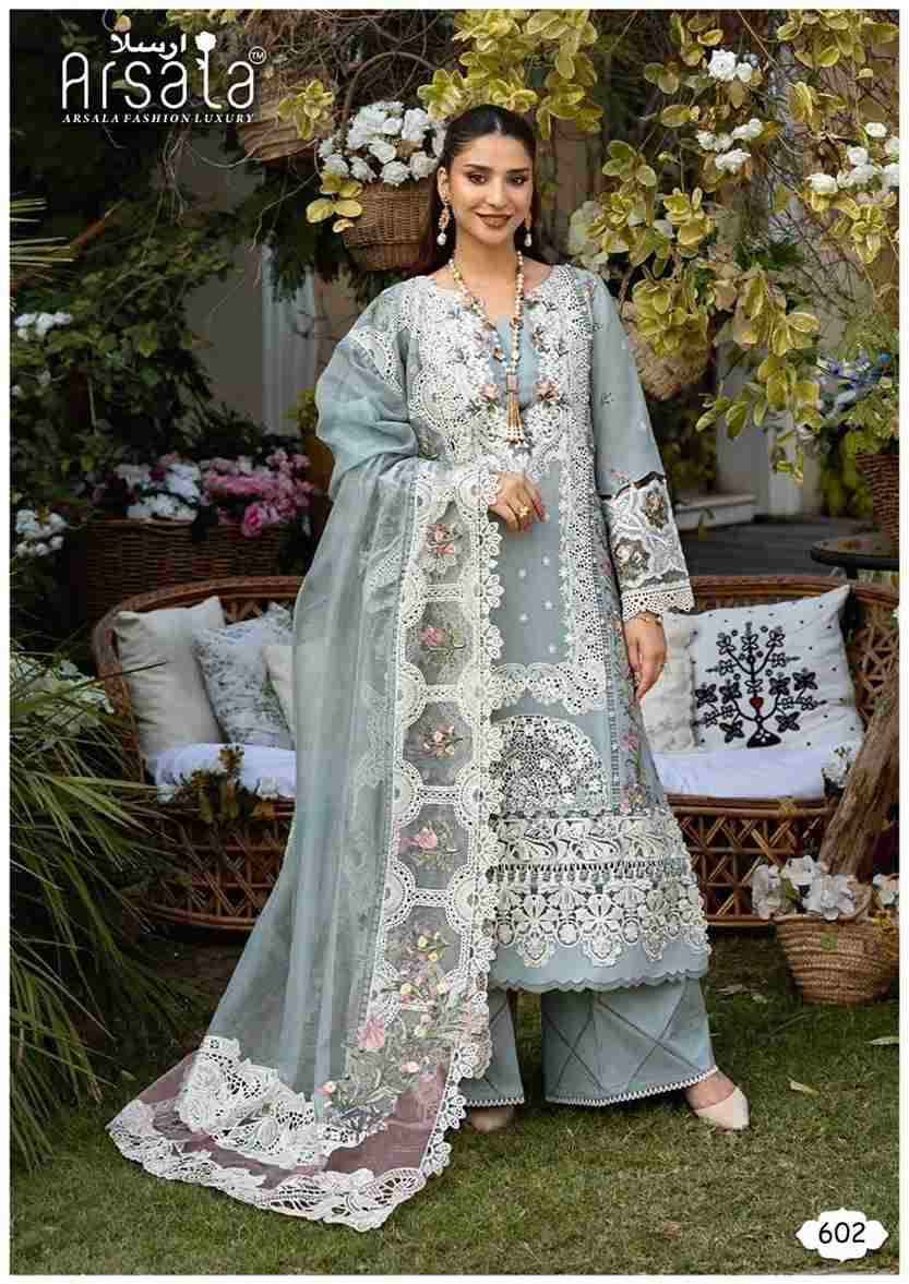 Amira Vol-6 By Arsala 601 To 606 Series Beautiful Festive Suits Stylish Fancy Colorful Casual Wear & Ethnic Wear Pure Lawn Cotton Print Dresses At Wholesale Price