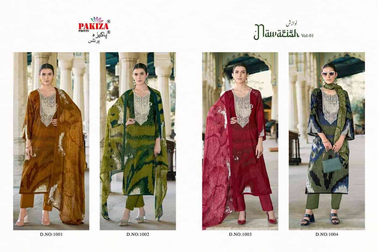 Nawazish Vol-01 By Pakiza Prints 1001 To 1004 Series Beautiful Festive Suits Stylish Fancy Colorful Party Wear & Occasional Wear Rayon Print Dresses At Wholesale Price