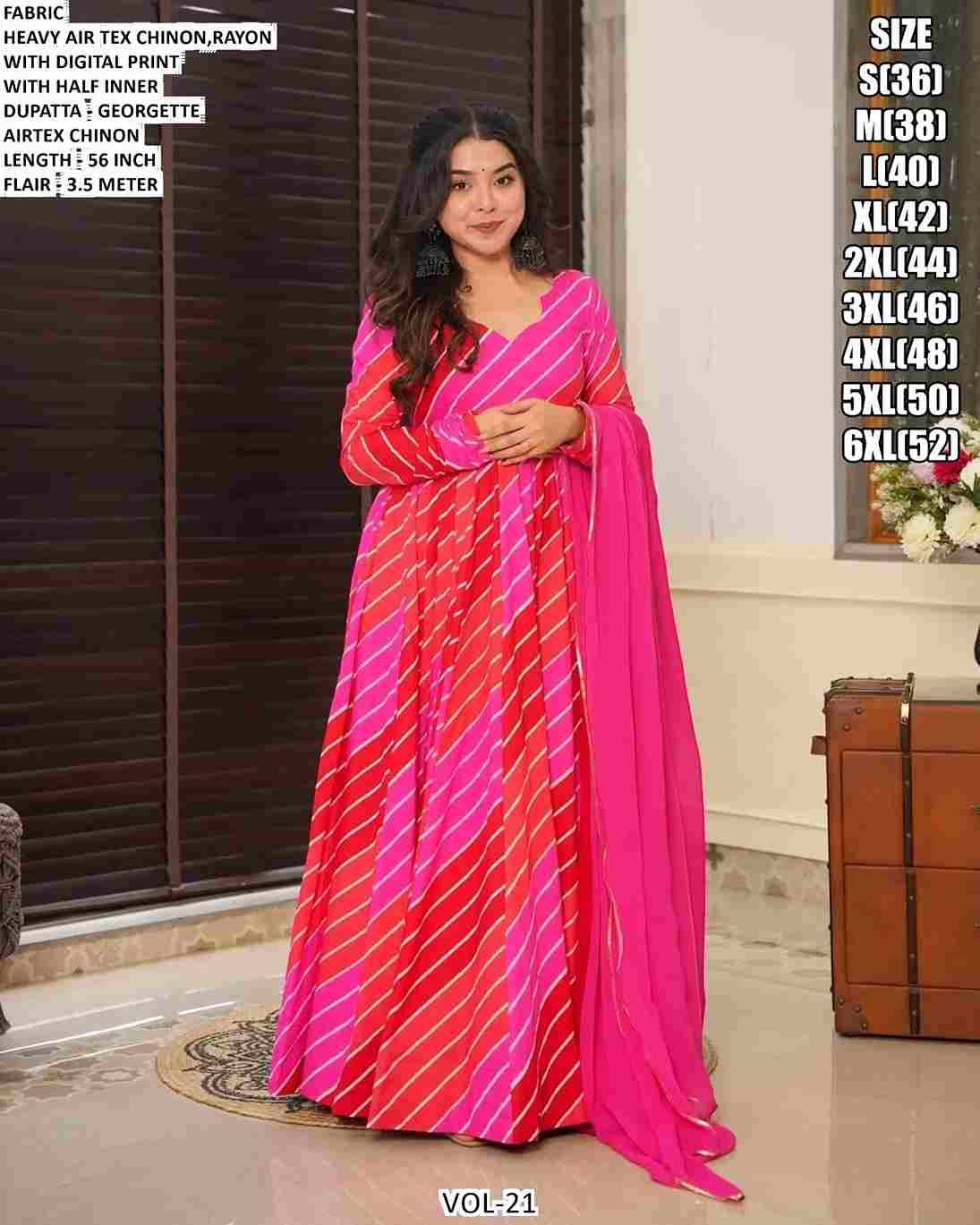 Vol-21 By Fashid Wholesale 2101 To 2107 Series Designer Stylish Fancy Colorful Beautiful Party Wear & Ethnic Wear Collection Heavy Rayon Gowns With Dupatta At Wholesale Price