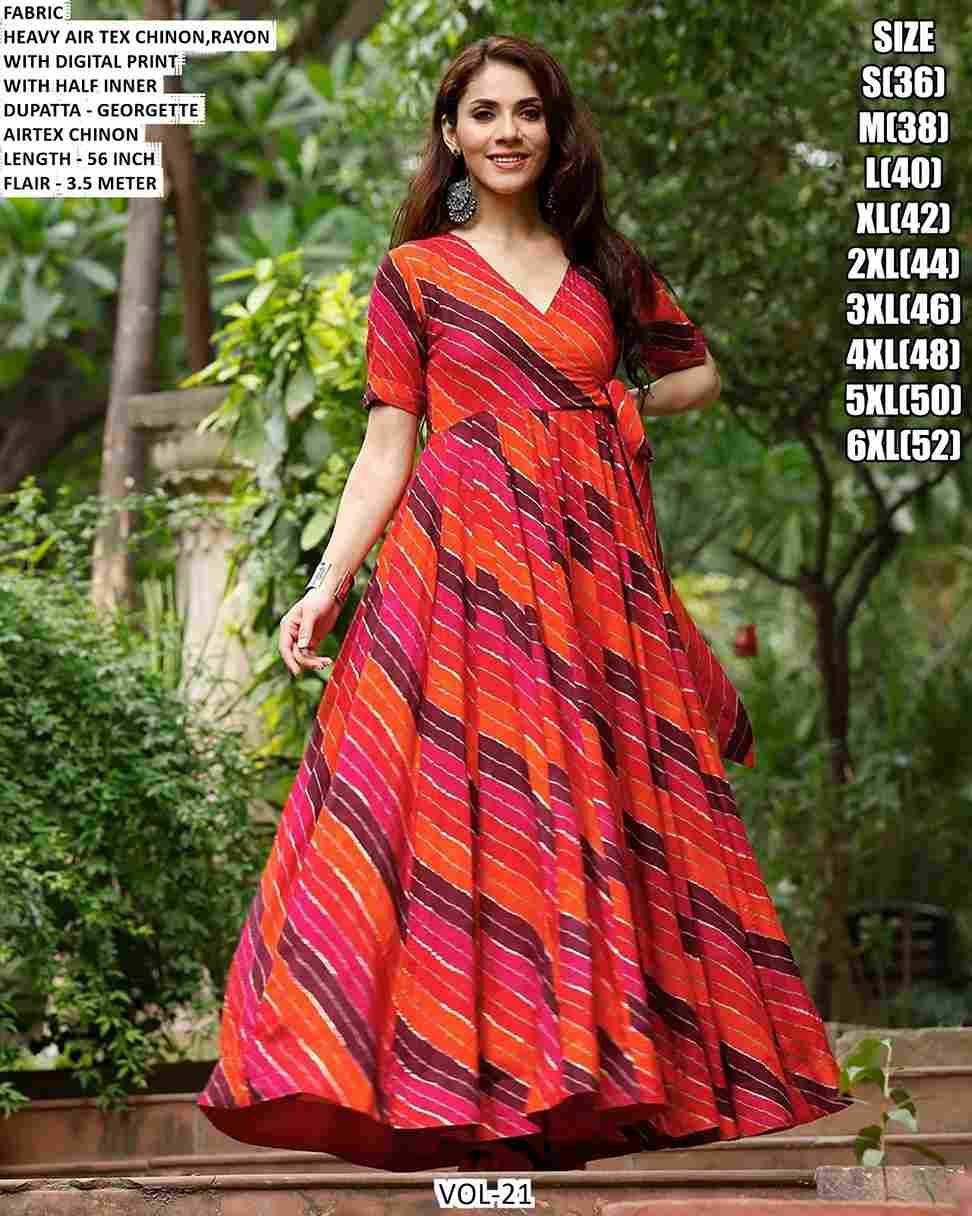 Vol-21 By Fashid Wholesale 2101 To 2107 Series Designer Stylish Fancy Colorful Beautiful Party Wear & Ethnic Wear Collection Heavy Rayon Gowns With Dupatta At Wholesale Price