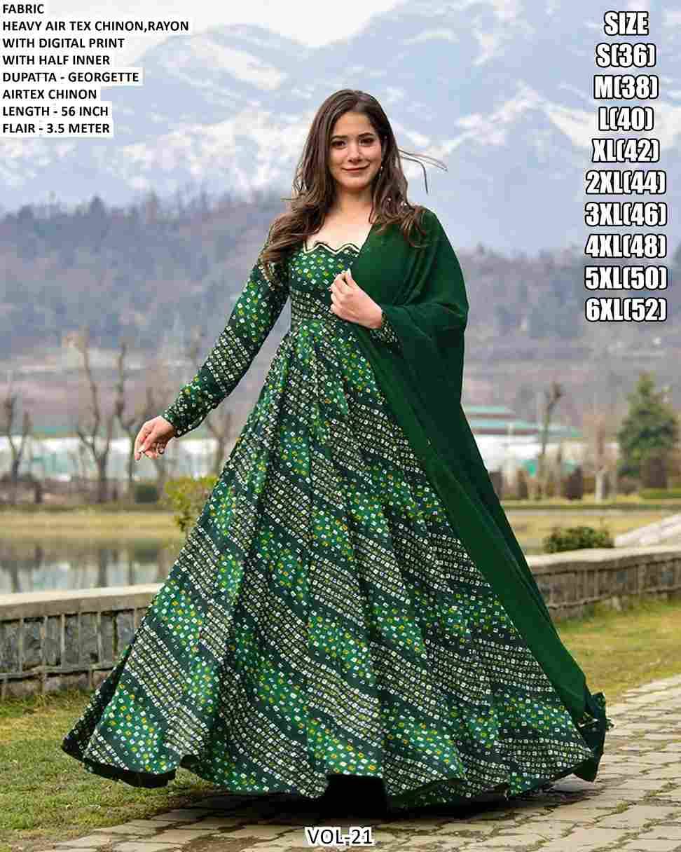 Vol-21 By Fashid Wholesale 2101 To 2107 Series Designer Stylish Fancy Colorful Beautiful Party Wear & Ethnic Wear Collection Heavy Rayon Gowns With Dupatta At Wholesale Price