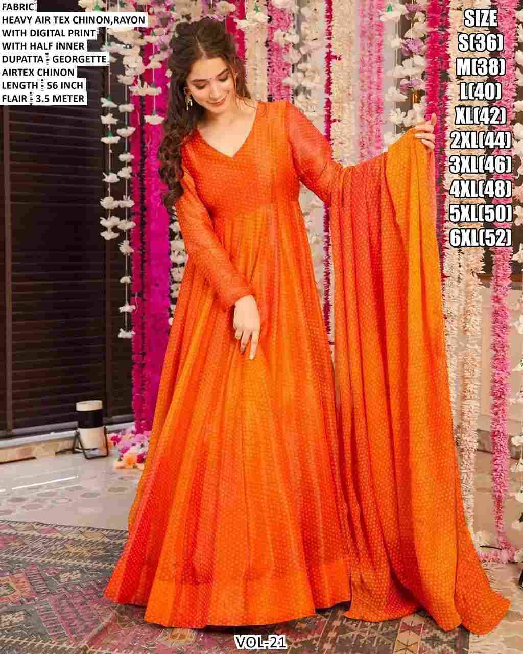 Vol-21 By Fashid Wholesale 2101 To 2107 Series Designer Stylish Fancy Colorful Beautiful Party Wear & Ethnic Wear Collection Heavy Rayon Gowns With Dupatta At Wholesale Price
