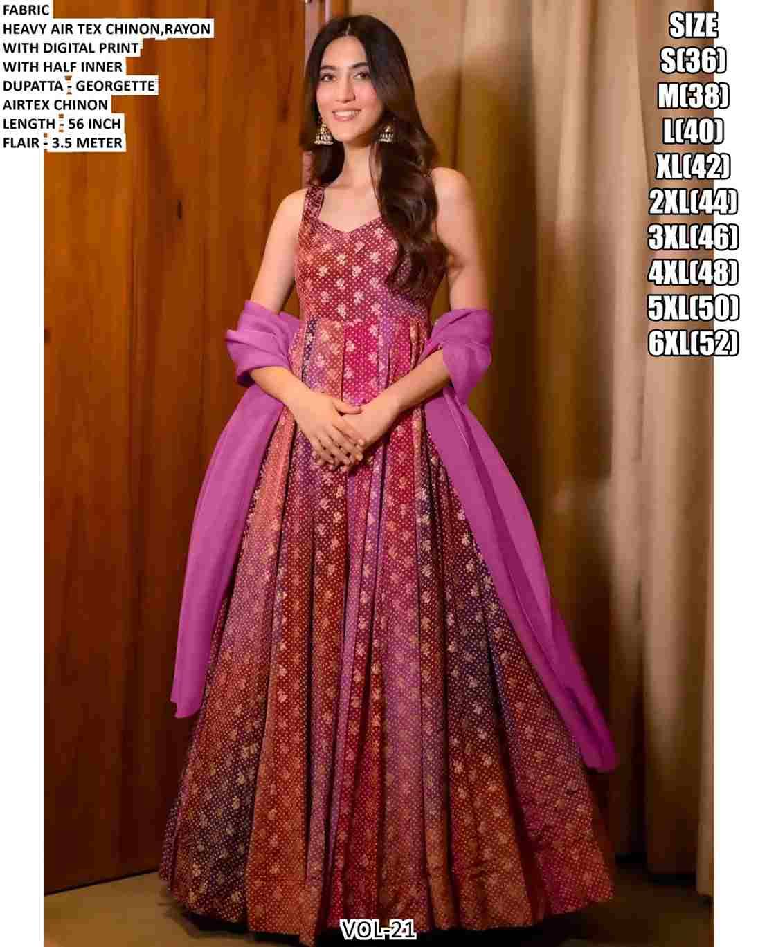 Vol-21 By Fashid Wholesale 2101 To 2107 Series Designer Stylish Fancy Colorful Beautiful Party Wear & Ethnic Wear Collection Heavy Rayon Gowns With Dupatta At Wholesale Price