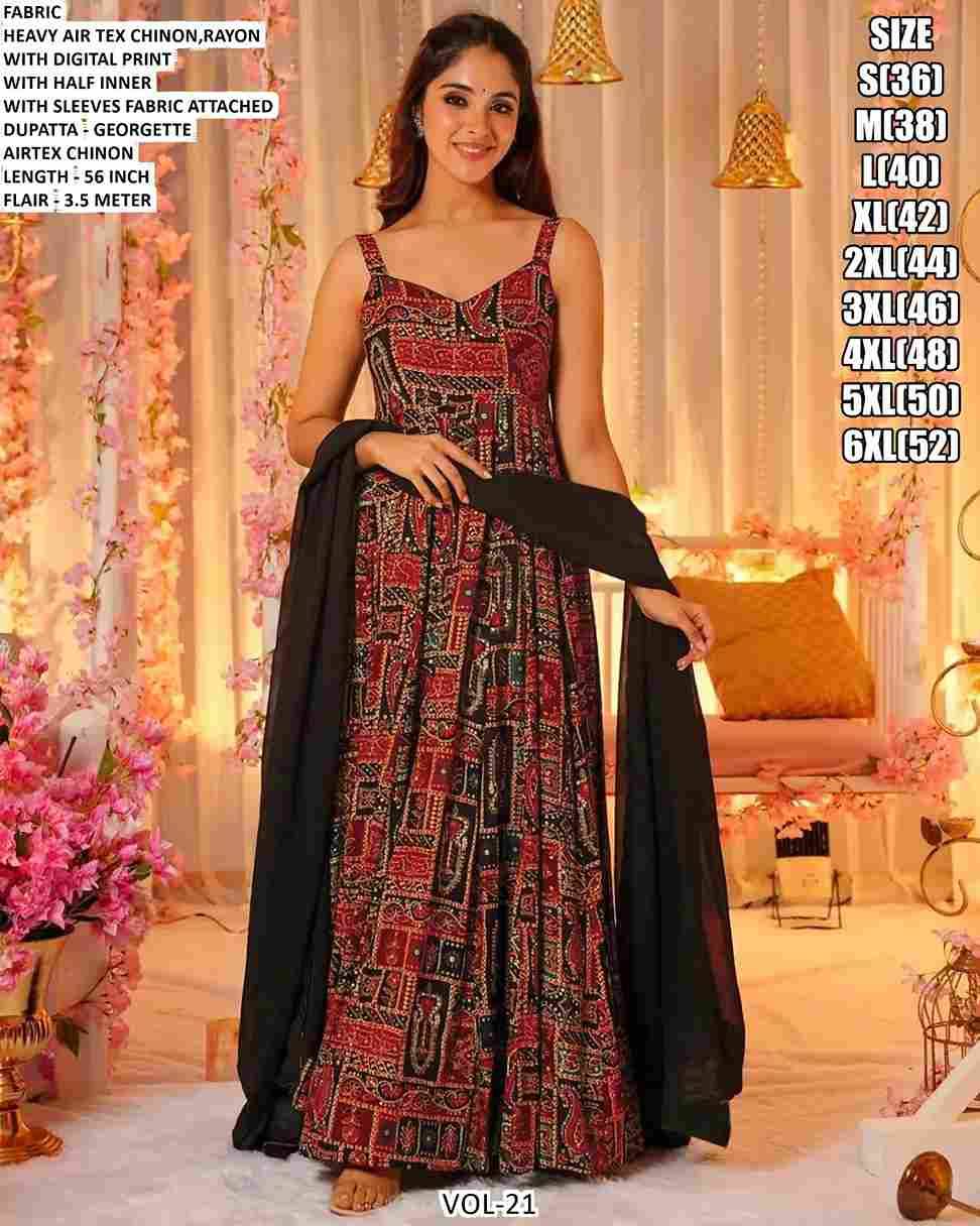 Vol-21 By Fashid Wholesale 2101 To 2107 Series Designer Stylish Fancy Colorful Beautiful Party Wear & Ethnic Wear Collection Heavy Rayon Gowns With Dupatta At Wholesale Price