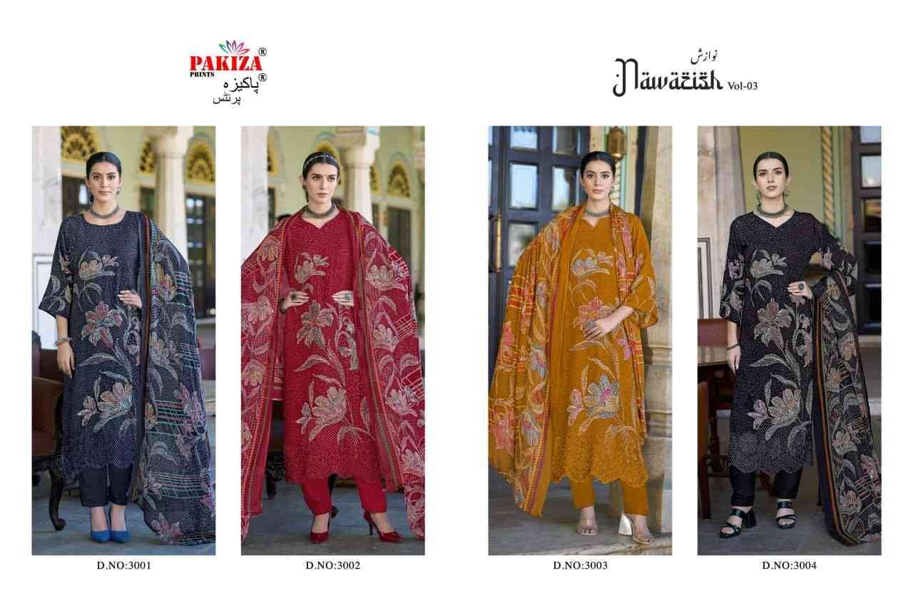 Nawazish Vol-03 By Pakiza Prints 3001 To 3004 Series Beautiful Festive Suits Stylish Fancy Colorful Party Wear & Occasional Wear Rayon Print Dresses At Wholesale Price