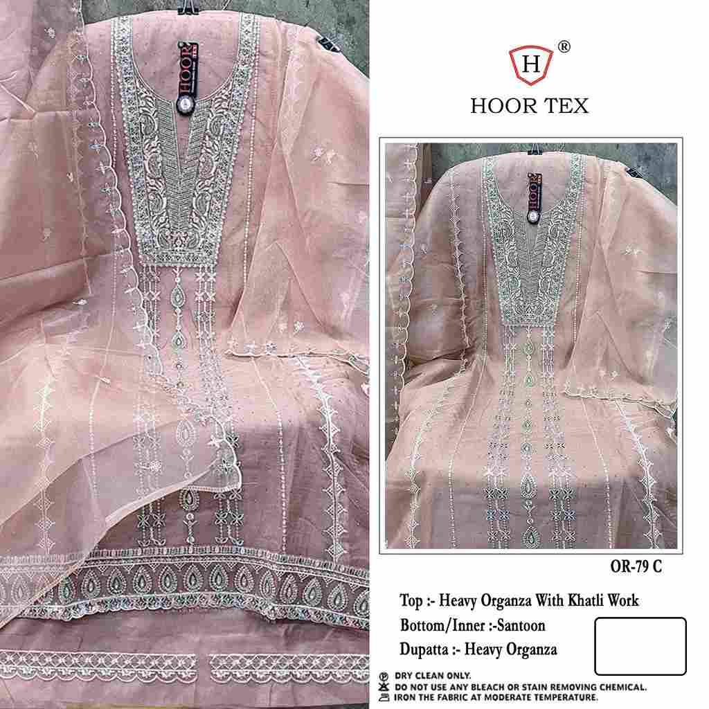 Hoor Tex Hit Design OR-79 Colours By Hoor Tex OR-79-A To OR-79-D Series Beautiful Pakistani Suits Stylish Colorful Fancy Casual Wear & Ethnic Wear Heavy Organza Embroidered Dresses At Wholesale Price