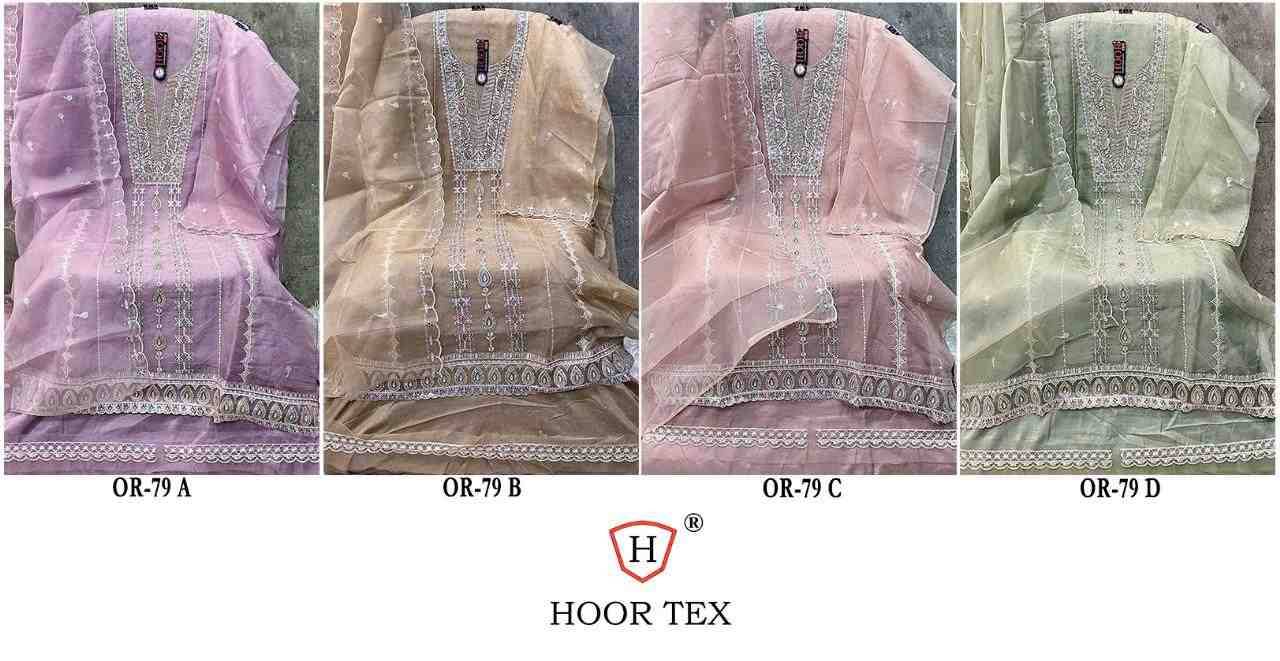 Hoor Tex Hit Design OR-79 Colours By Hoor Tex OR-79-A To OR-79-D Series Beautiful Pakistani Suits Stylish Colorful Fancy Casual Wear & Ethnic Wear Heavy Organza Embroidered Dresses At Wholesale Price